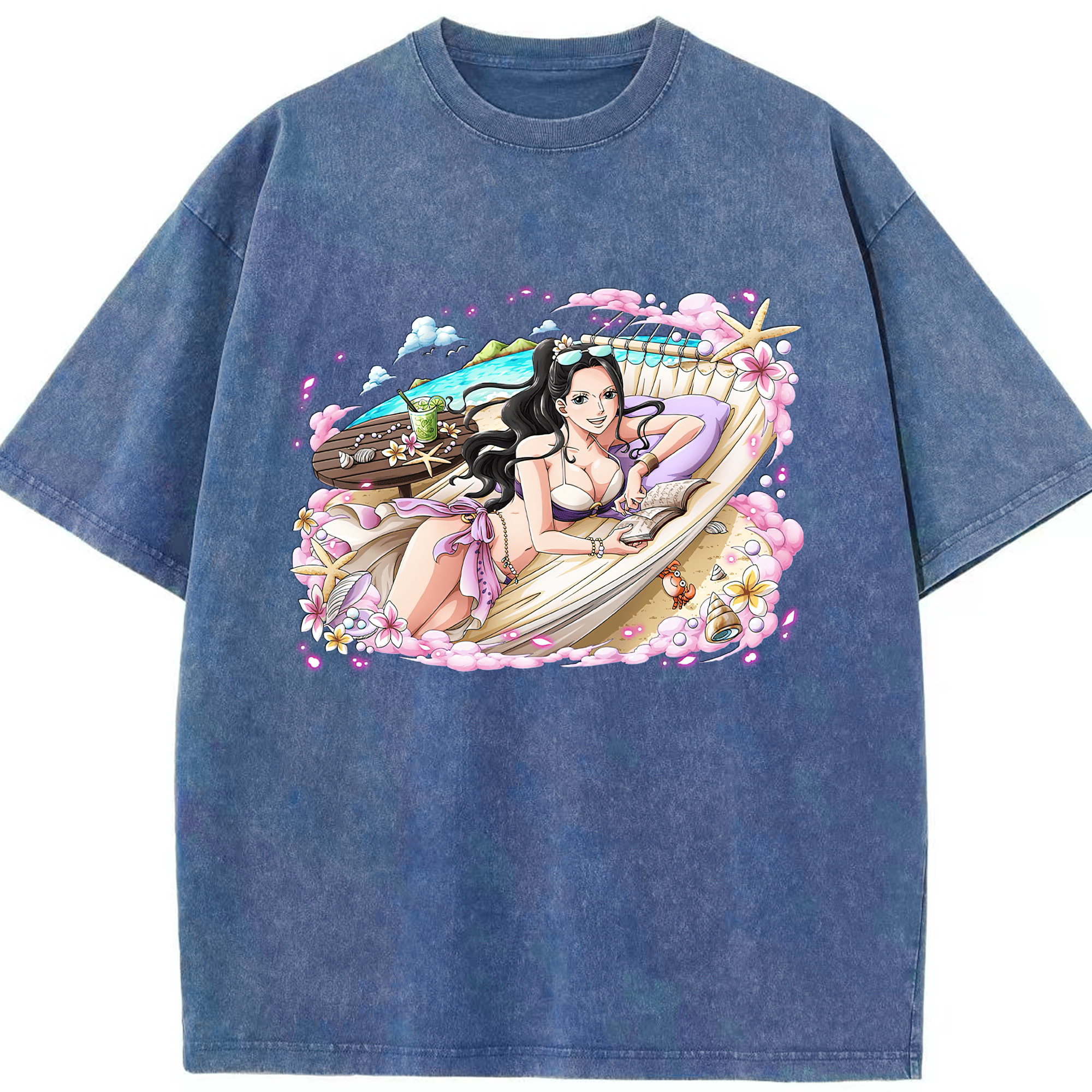 ワンピース ニコ・ロビン ONE PIECE Nico Robin 綿100% ヴィンテージ風 半袖Tシャツ（フロントプリント）
