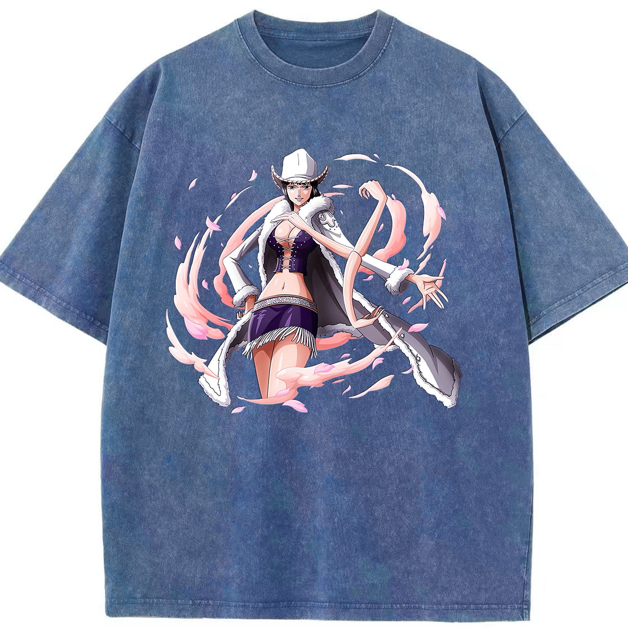 ワンピース ニコ・ロビン ONE PIECE Nico Robin 綿100% ヴィンテージ風 半袖Tシャツ（フロントプリント）
