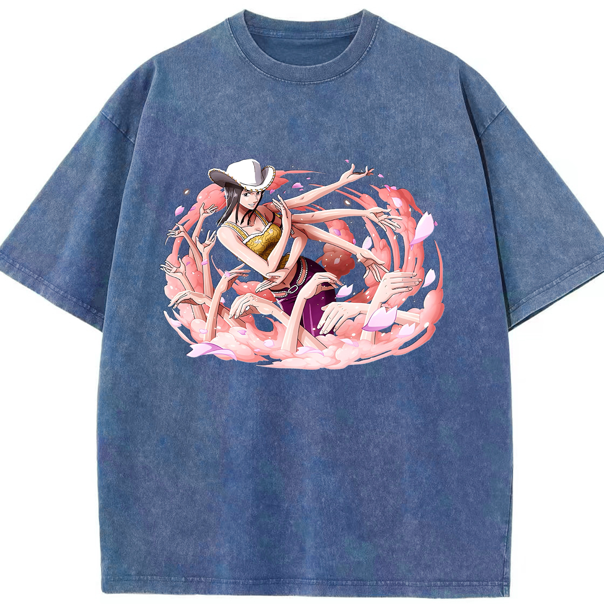 ワンピース ニコ・ロビン ONE PIECE Nico Robin 綿100% ヴィンテージ風 半袖Tシャツ（フロントプリント）