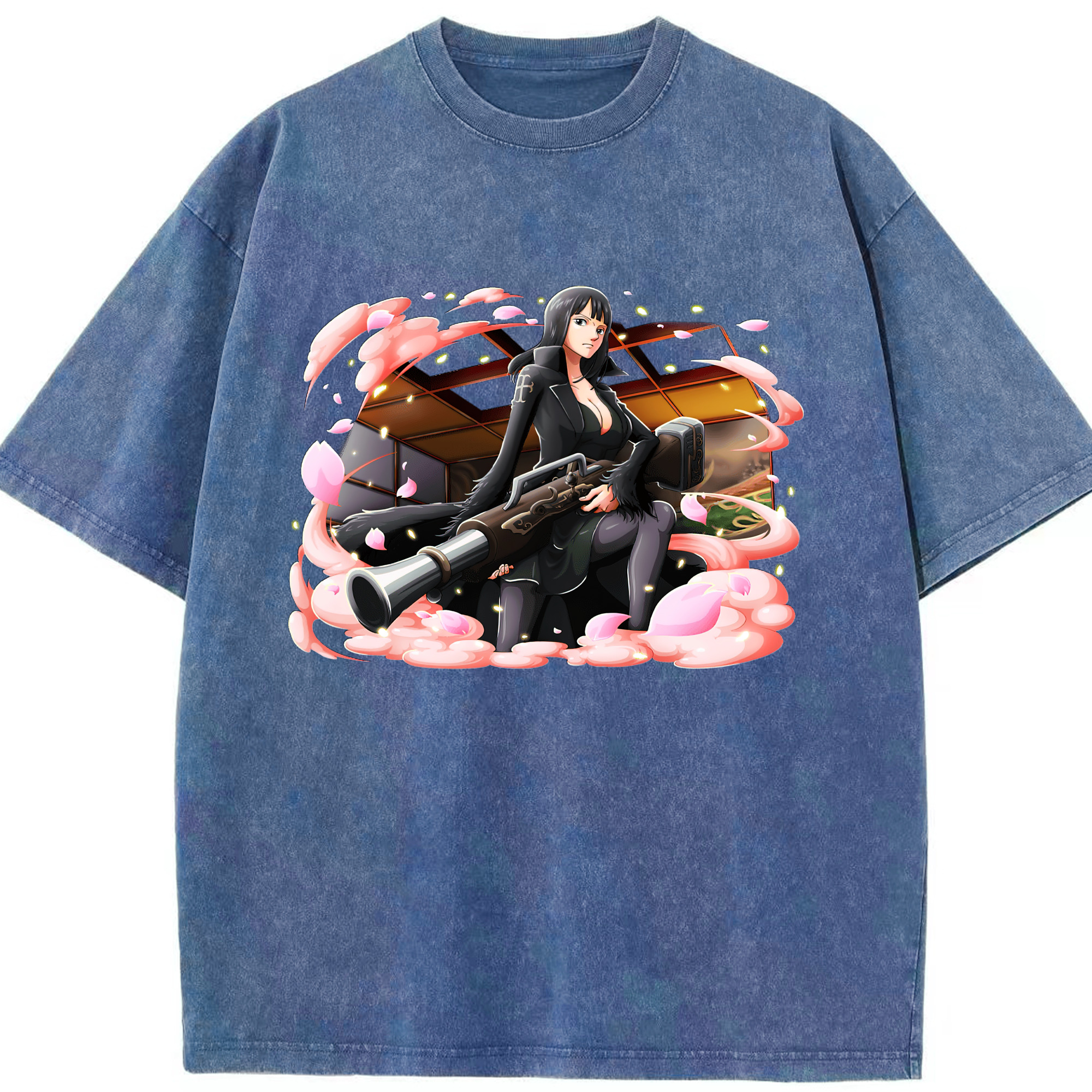 ワンピース ニコ・ロビン ONE PIECE Nico Robin 綿100% ヴィンテージ風 半袖Tシャツ（フロントプリント）