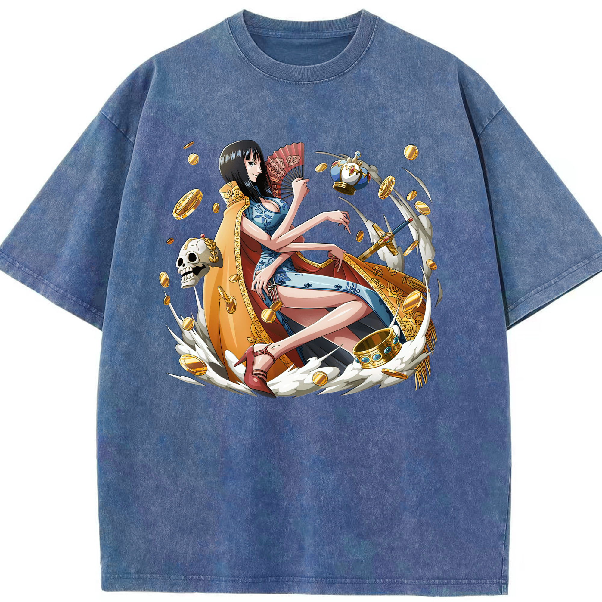 ワンピース ニコ・ロビン ONE PIECE Nico Robin 綿100% ヴィンテージ風 半袖Tシャツ（フロントプリント）