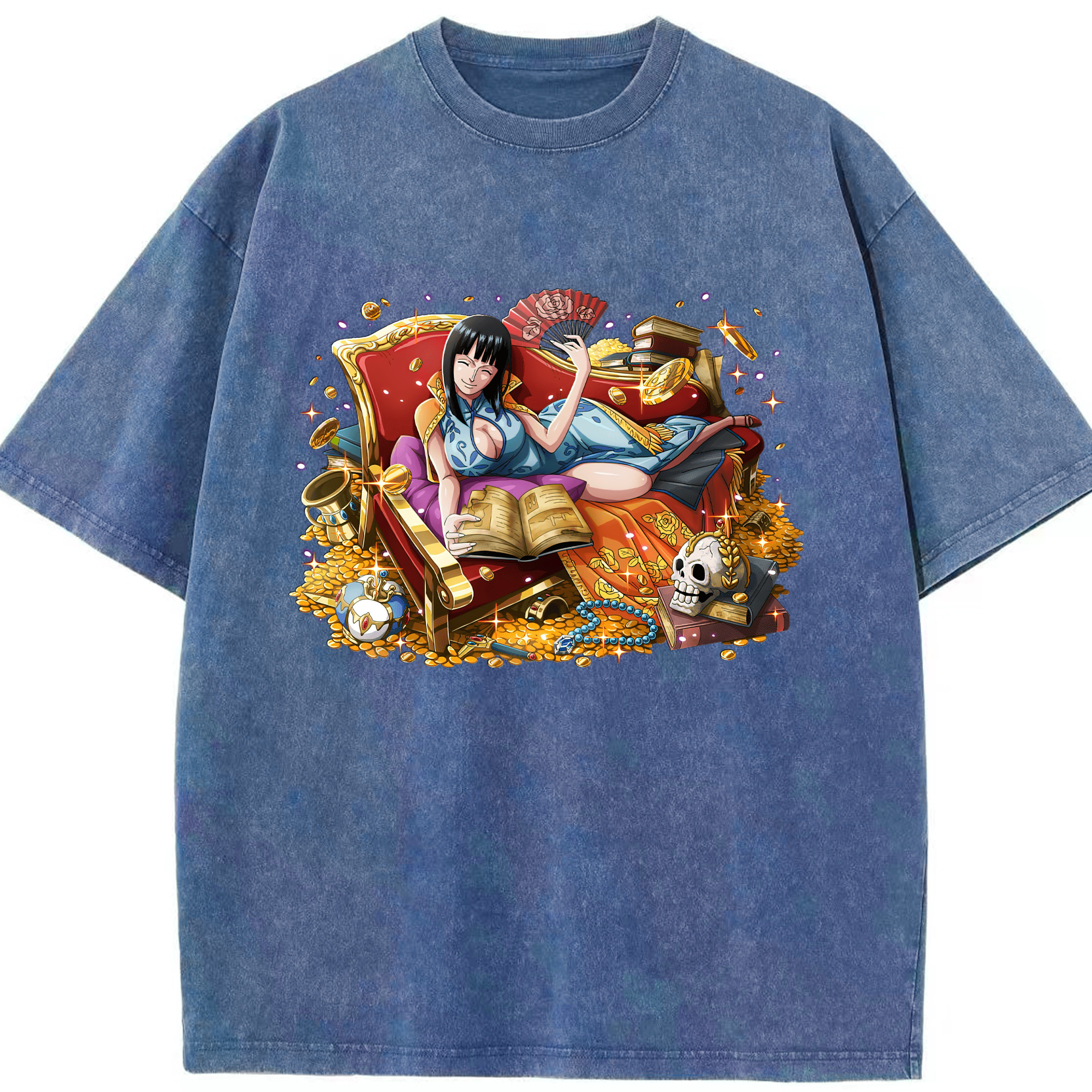 ワンピース ニコ・ロビン ONE PIECE Nico Robin 綿100% ヴィンテージ風 半袖Tシャツ（フロントプリント）
