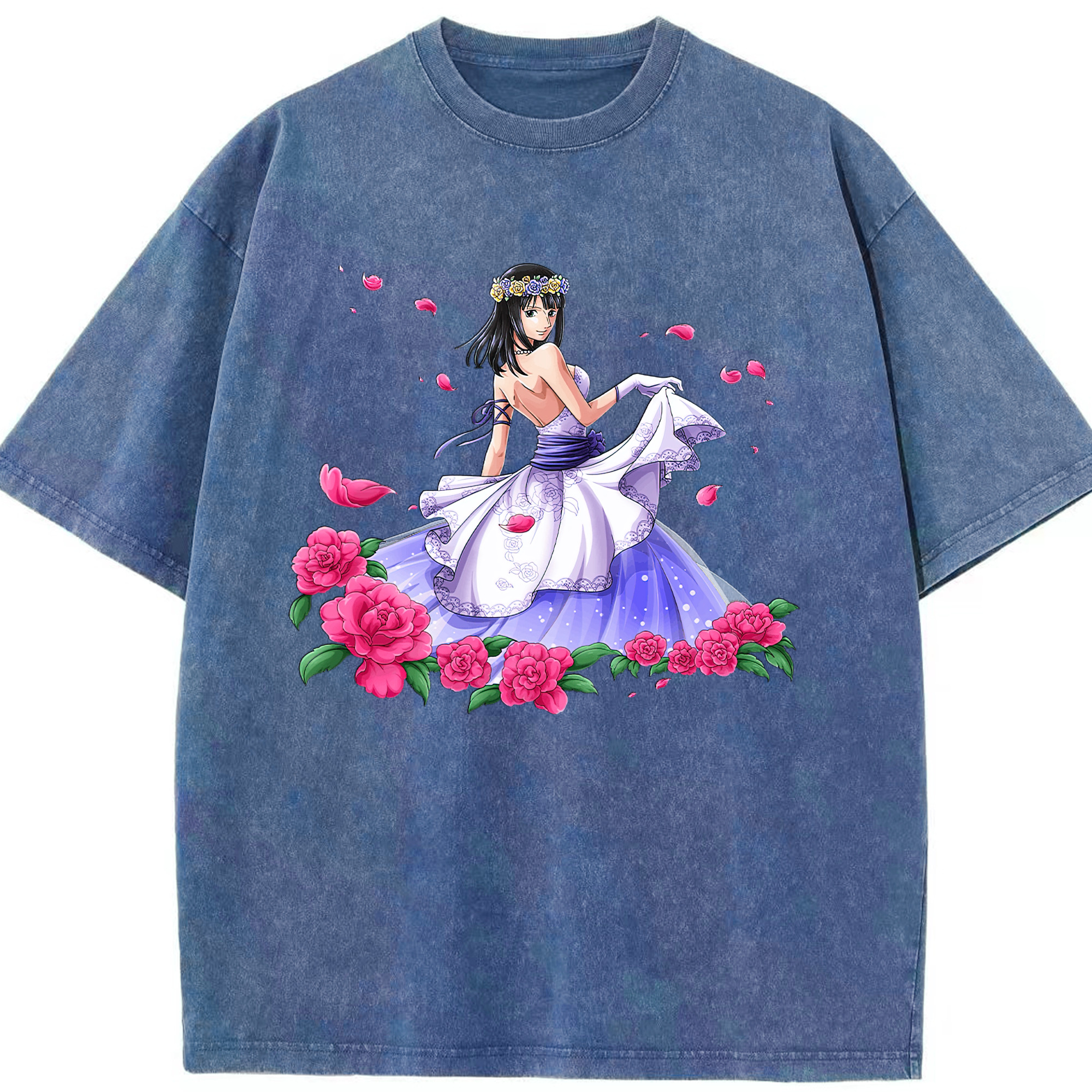 ワンピース ニコ・ロビン ONE PIECE Nico Robin 綿100% ヴィンテージ風 半袖Tシャツ（フロントプリント）