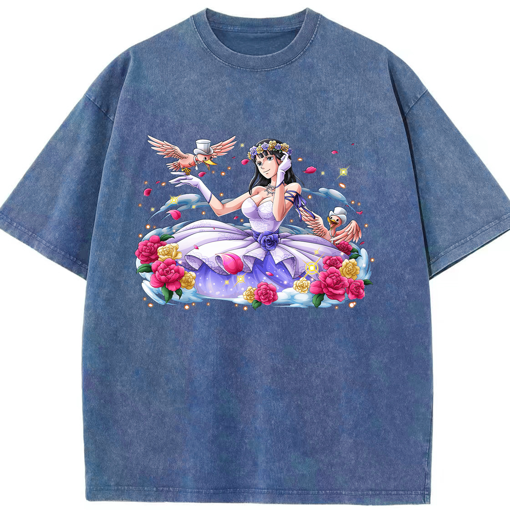 ワンピース ニコ・ロビン ONE PIECE Nico Robin 綿100% ヴィンテージ風 半袖Tシャツ（フロントプリント）