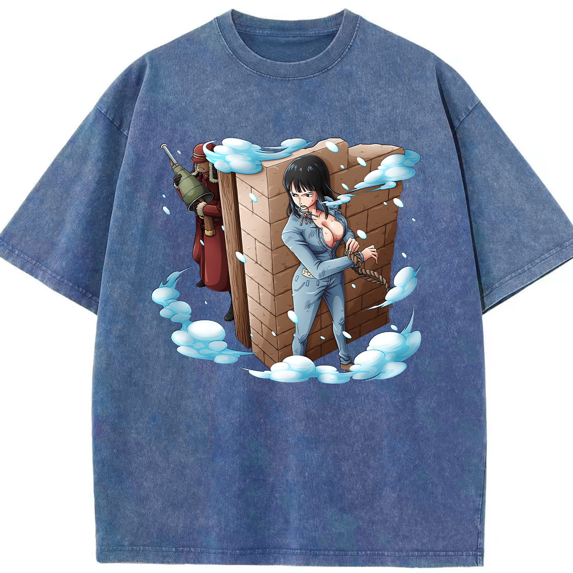ワンピース ニコ・ロビン ONE PIECE Nico Robin 綿100% ヴィンテージ風 半袖Tシャツ（フロントプリント）