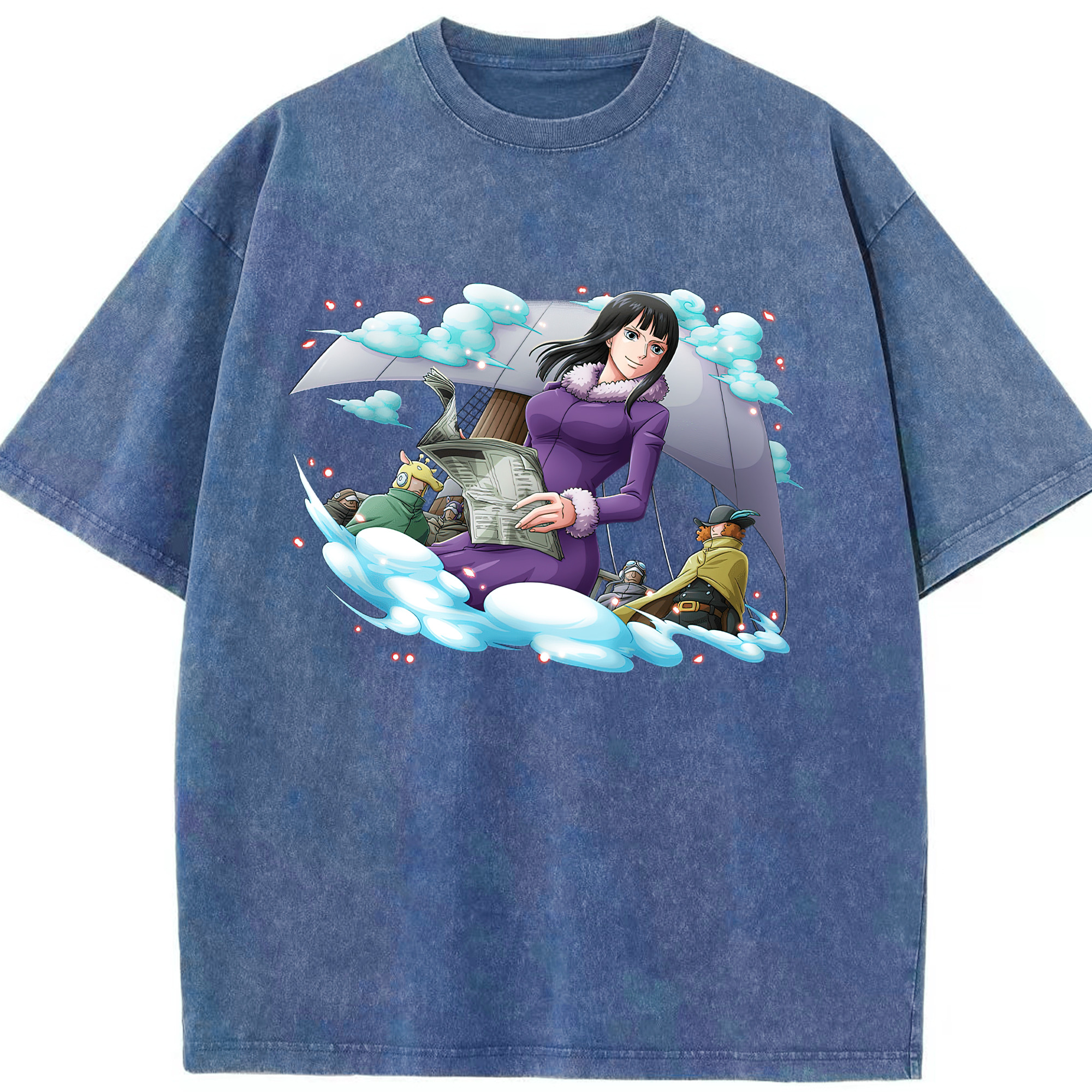 ワンピース ニコ・ロビン ONE PIECE Nico Robin 綿100% ヴィンテージ風 半袖Tシャツ（フロントプリント）