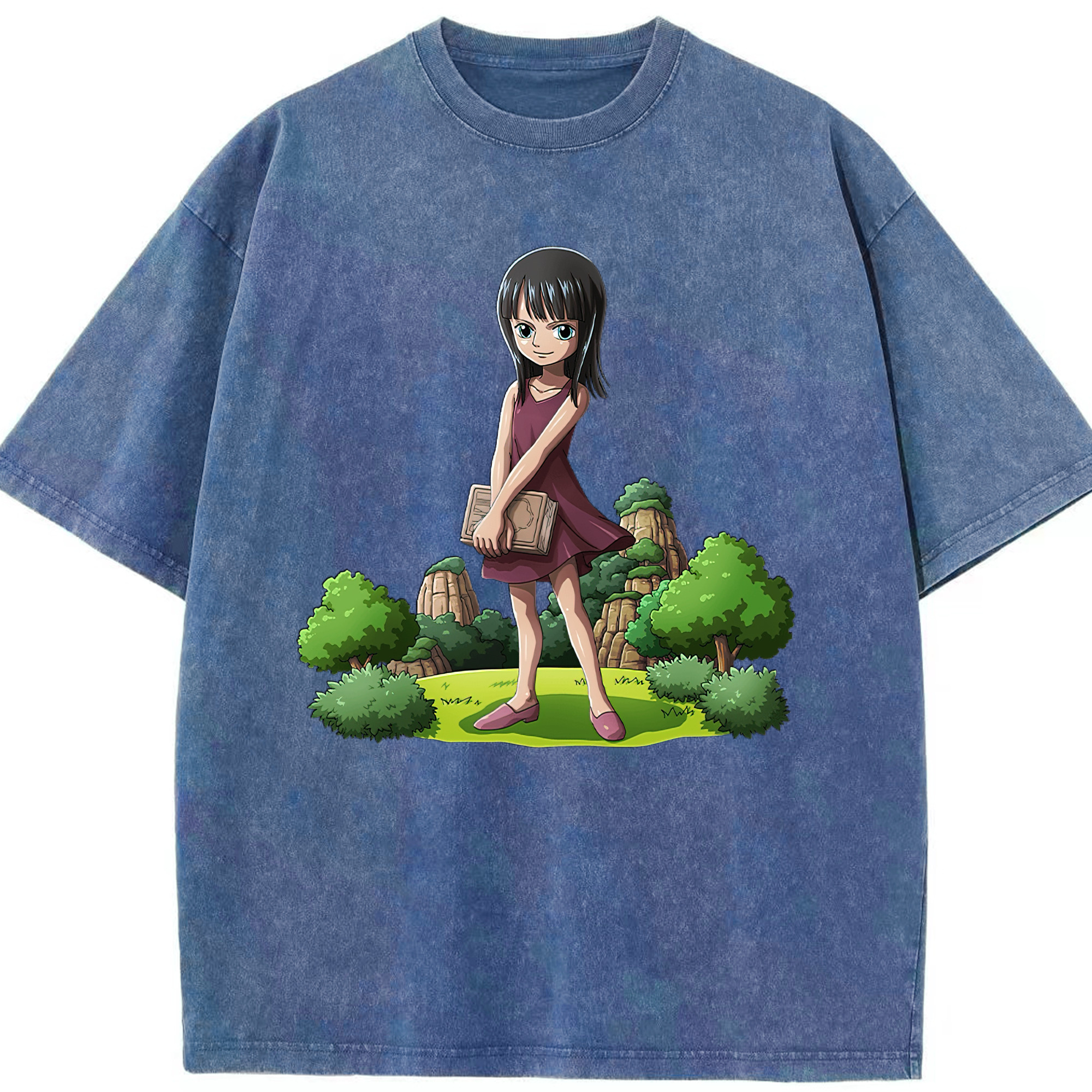 ワンピース ニコ・ロビン ONE PIECE Nico Robin 綿100% ヴィンテージ風 半袖Tシャツ（フロントプリント）