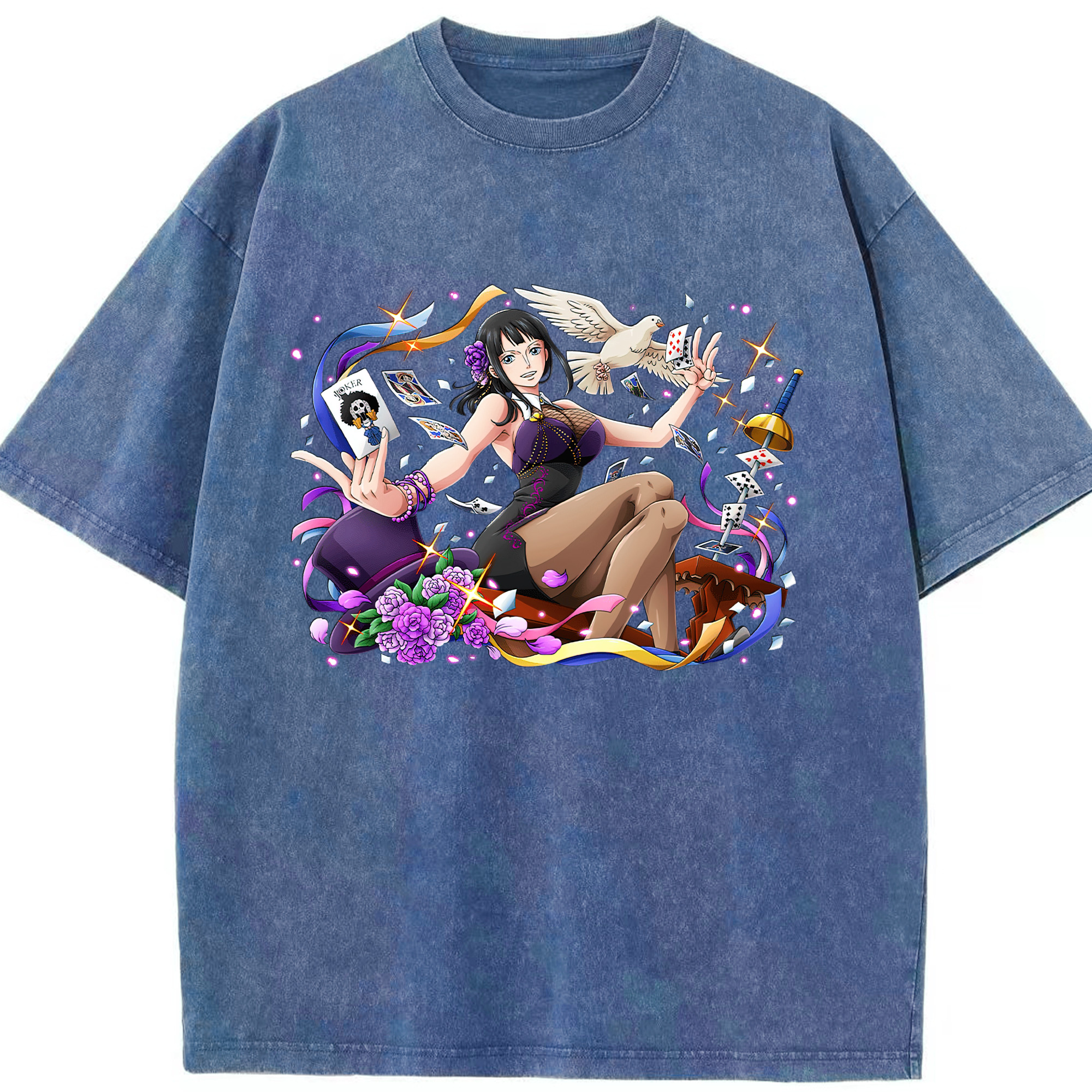ワンピース ニコ・ロビン ONE PIECE Nico Robin 綿100% ヴィンテージ風 半袖Tシャツ（フロントプリント）