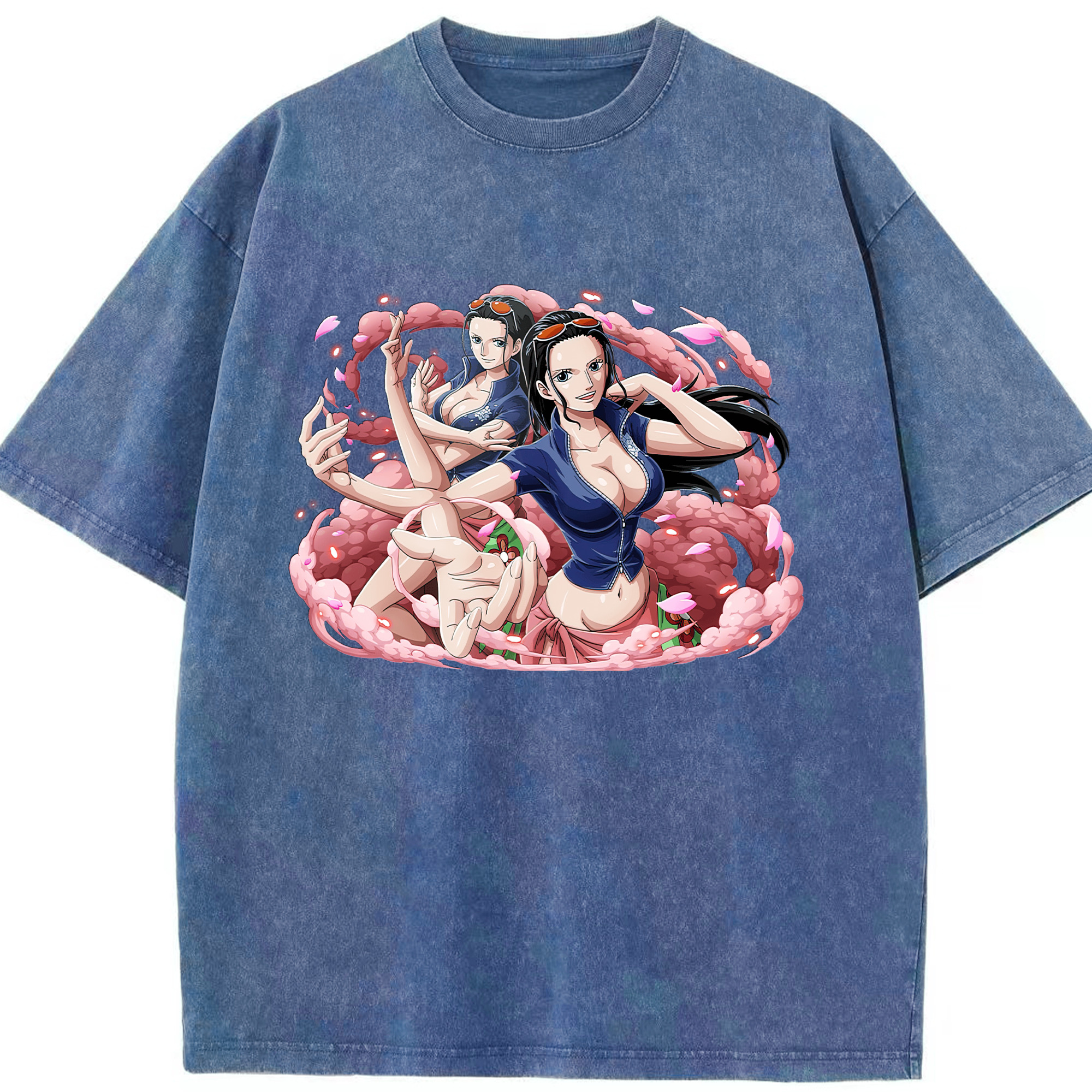 ワンピース ニコ・ロビン ONE PIECE Nico Robin 綿100% ヴィンテージ風 半袖Tシャツ（フロントプリント）