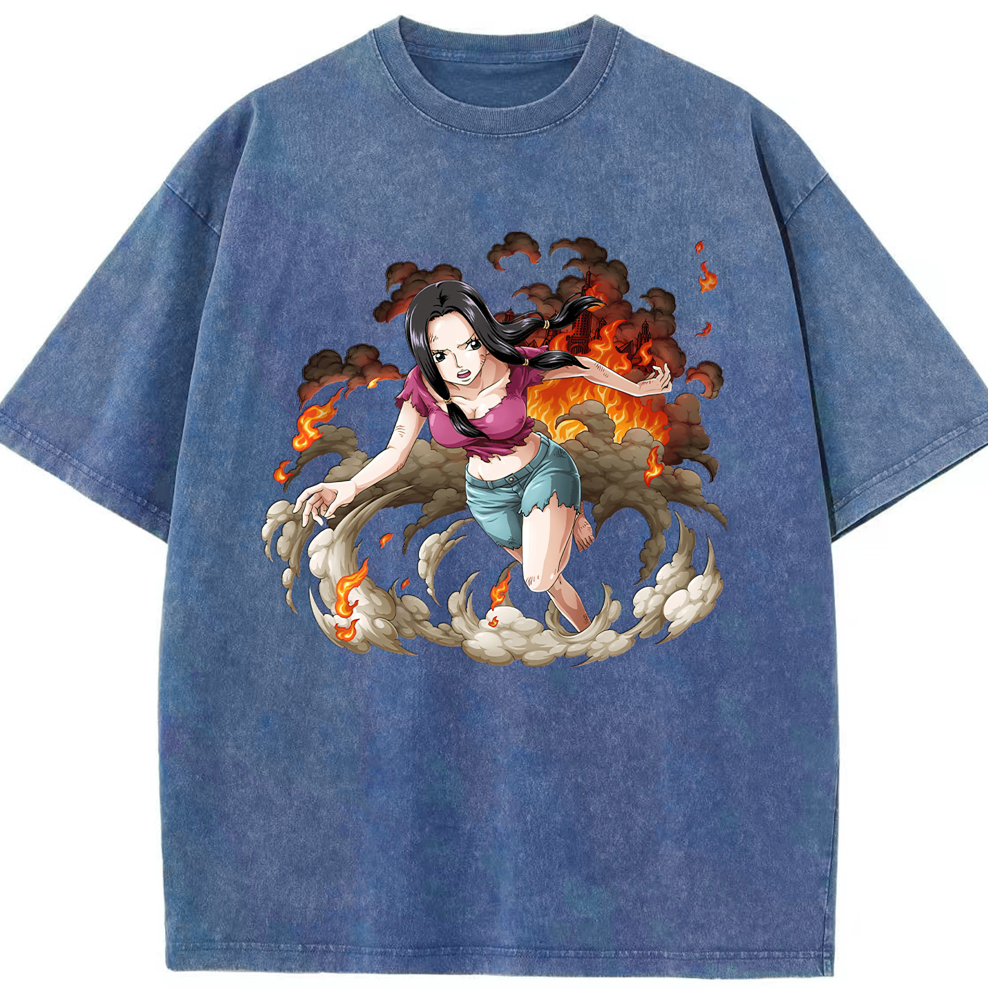 ワンピース ニコ・ロビン ONE PIECE Nico Robin 綿100% ヴィンテージ風 半袖Tシャツ（フロントプリント）