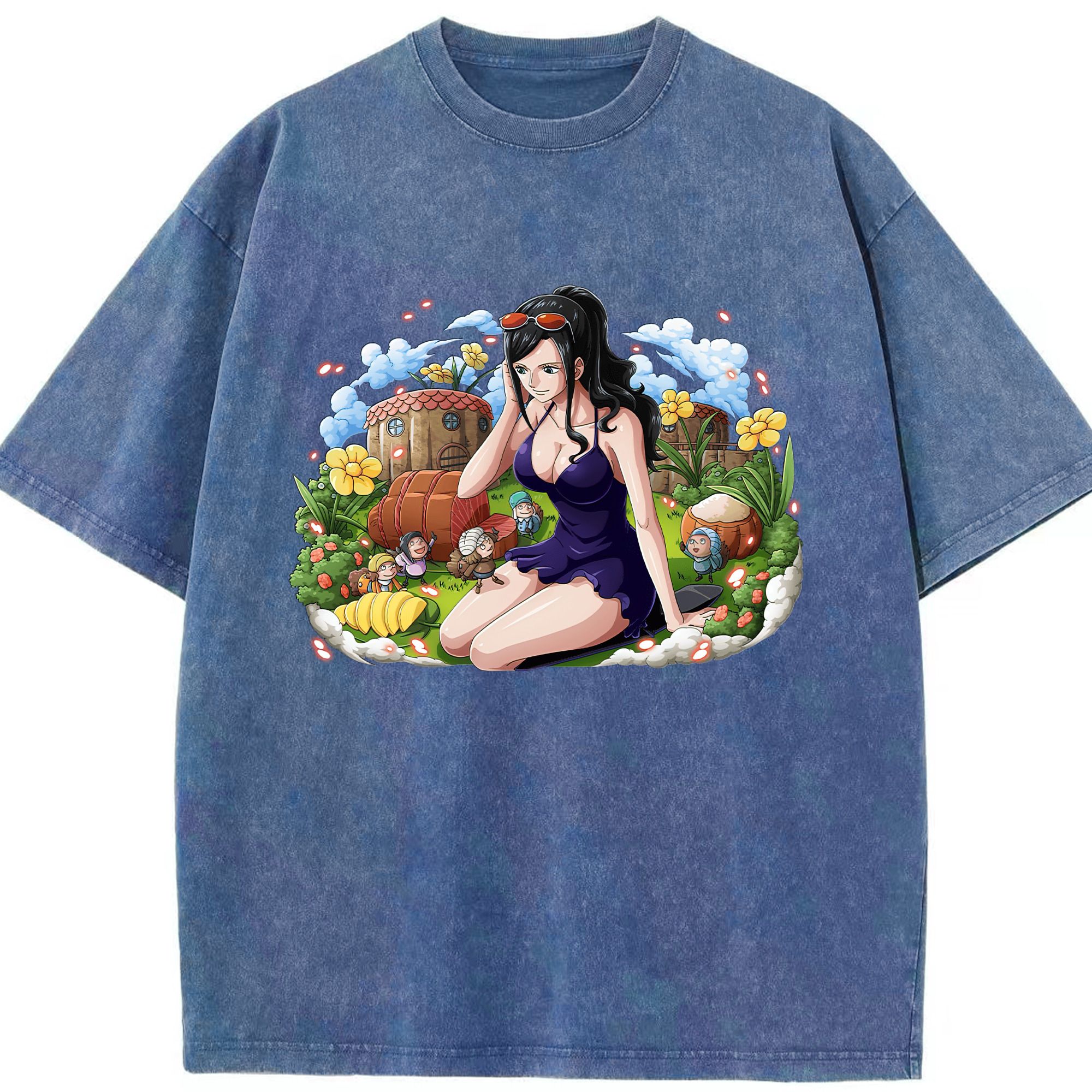 ワンピース ニコ・ロビン ONE PIECE Nico Robin 綿100% ヴィンテージ風 半袖Tシャツ（フロントプリント）