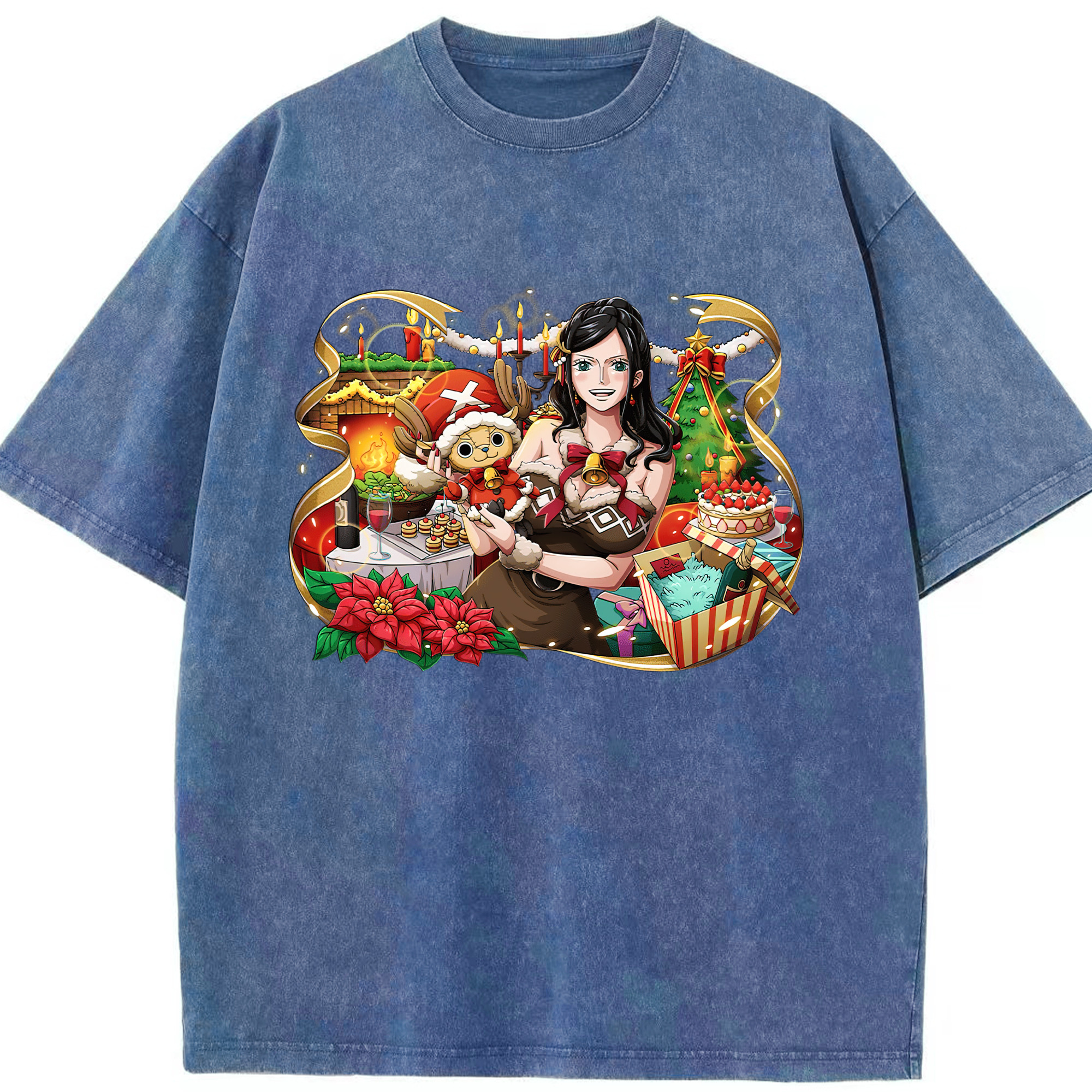 ワンピース ニコ・ロビン ONE PIECE Nico Robin 綿100% ヴィンテージ風 半袖Tシャツ（フロントプリント）