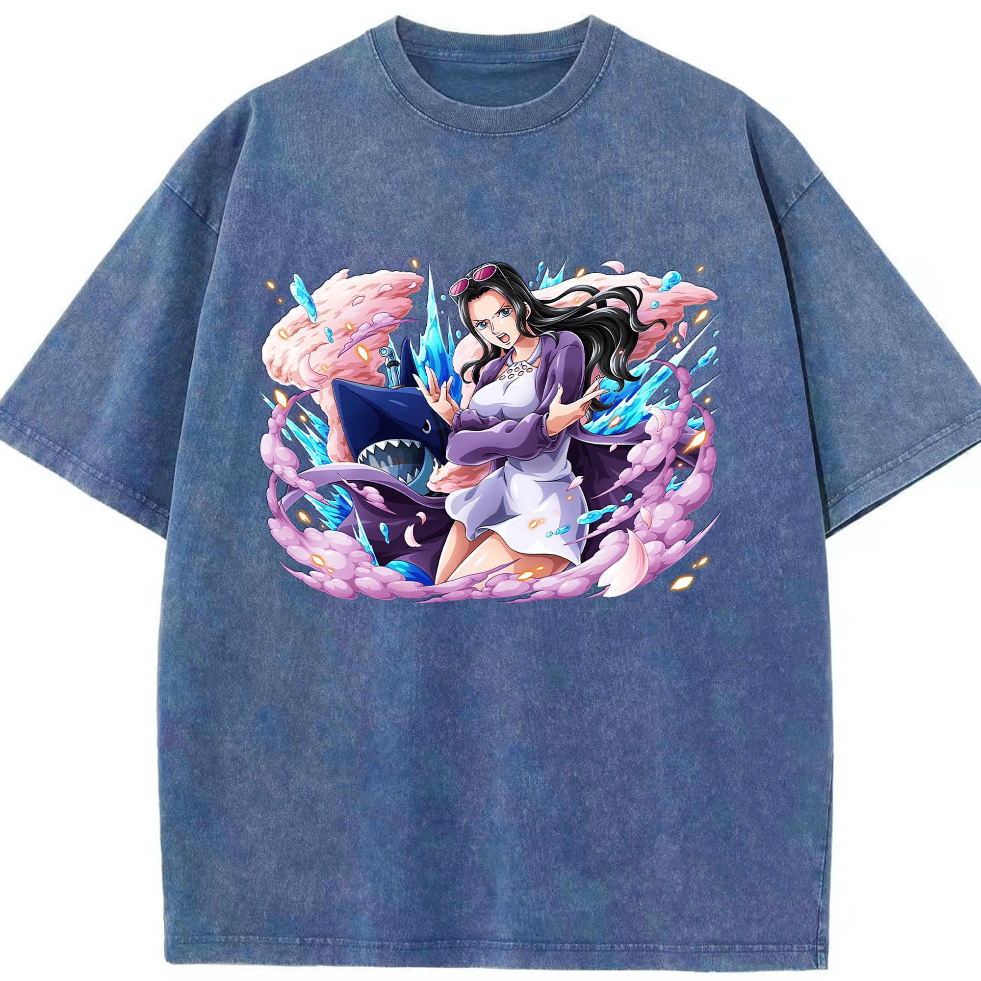 ワンピース ニコ・ロビン ONE PIECE Nico Robin 綿100% ヴィンテージ風 半袖Tシャツ（フロントプリント）