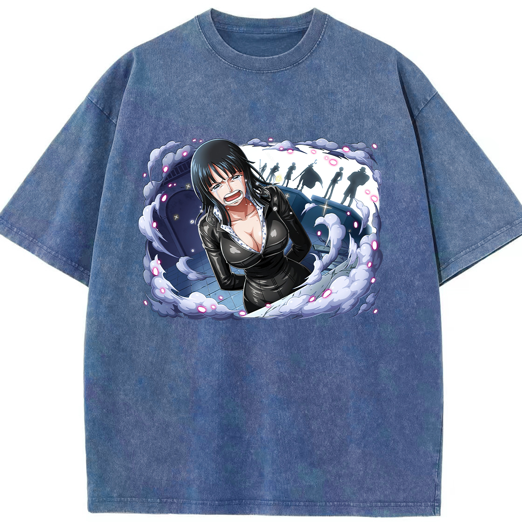 ワンピース ニコ・ロビン ONE PIECE Nico Robin 綿100% ヴィンテージ風 半袖Tシャツ（フロントプリント）