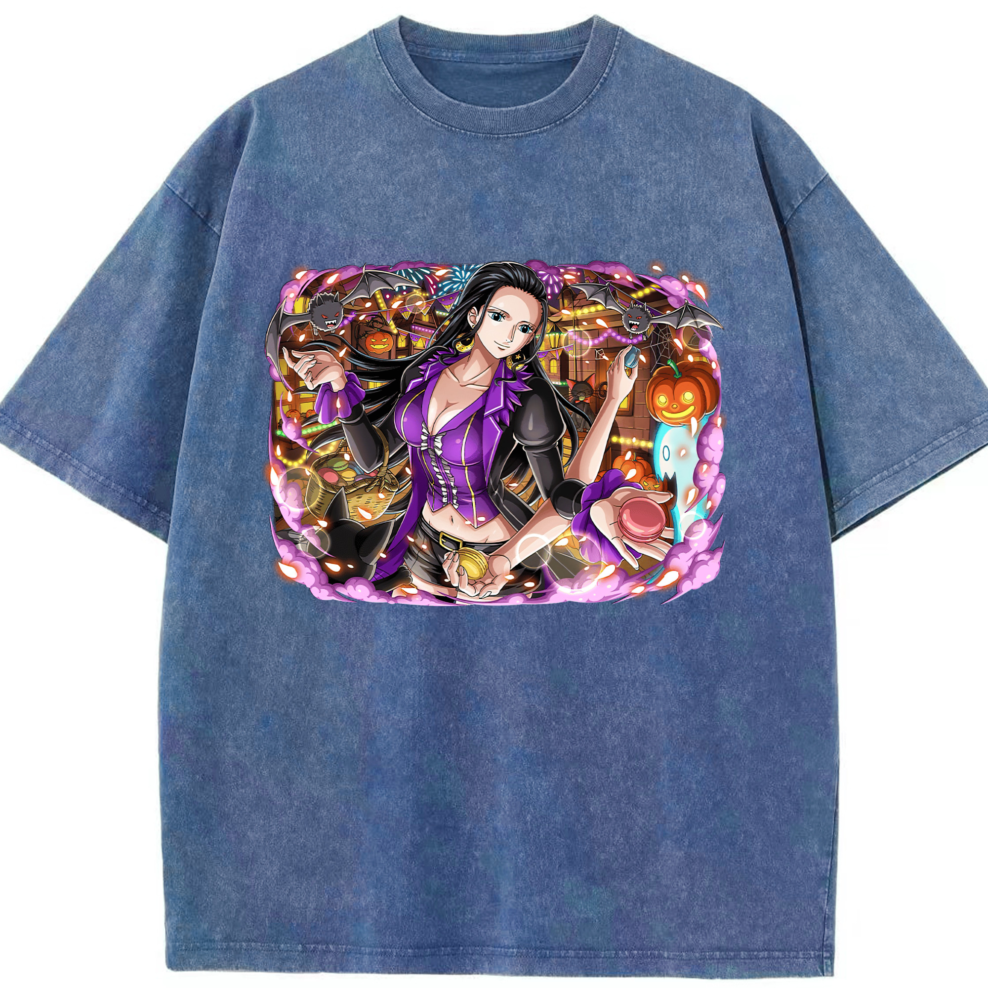 ワンピース ニコ・ロビン ONE PIECE Nico Robin 綿100% ヴィンテージ風 半袖Tシャツ（フロントプリント）