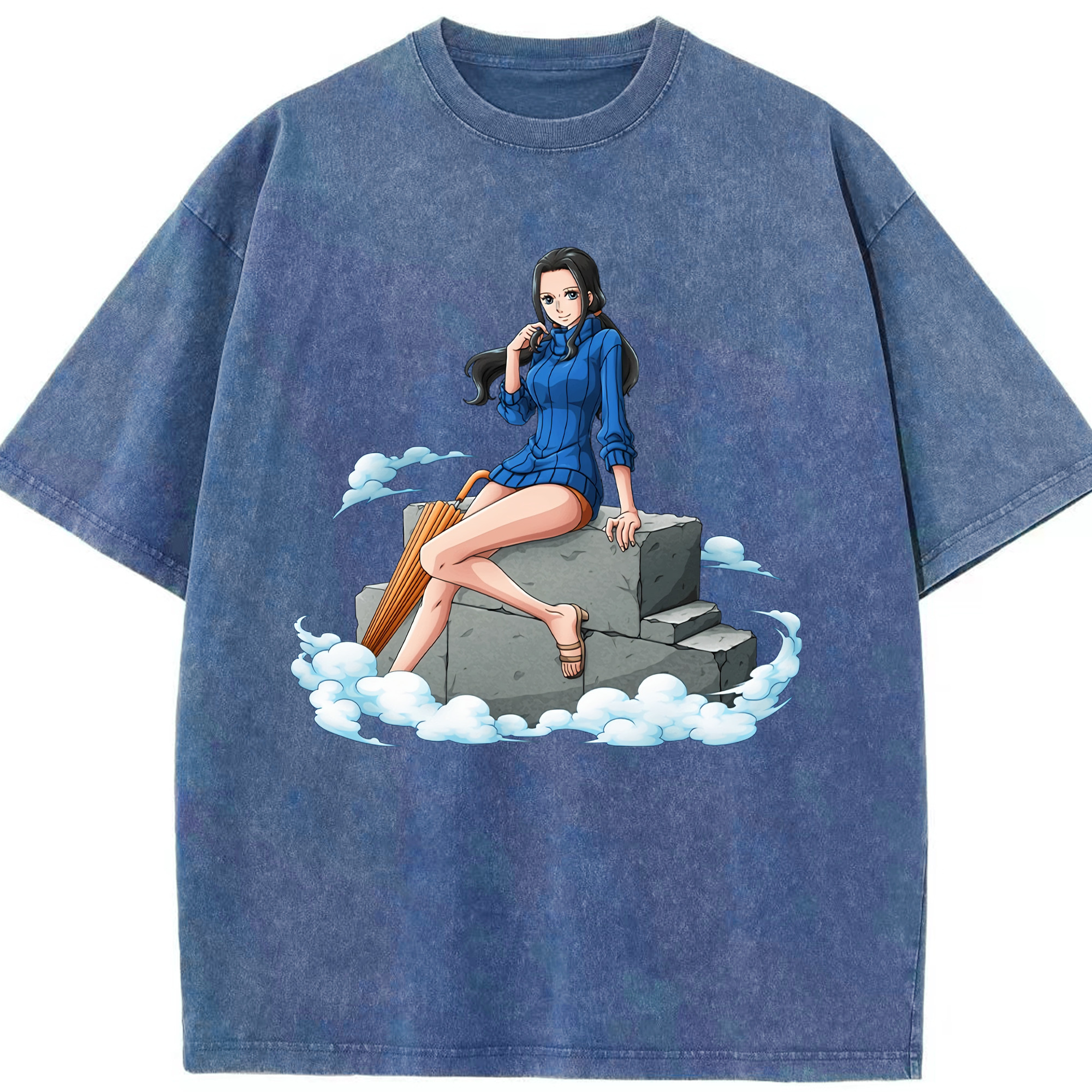 ワンピース ニコ・ロビン ONE PIECE Nico Robin 綿100% ヴィンテージ風 半袖Tシャツ（フロントプリント）
