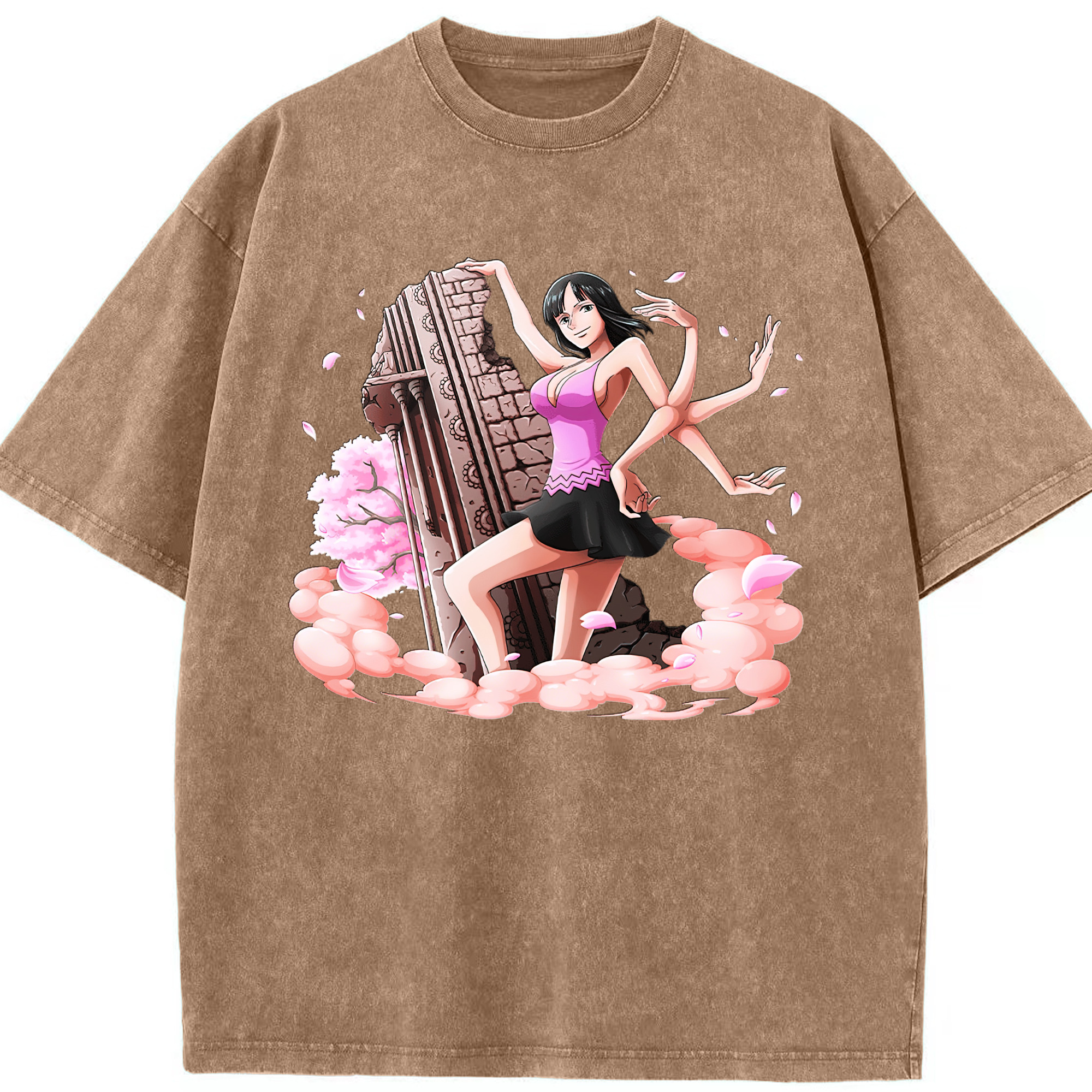ワンピース ニコ・ロビン ONE PIECE Nico Robin 綿100% ヴィンテージ風 半袖Tシャツ（フロントプリント）