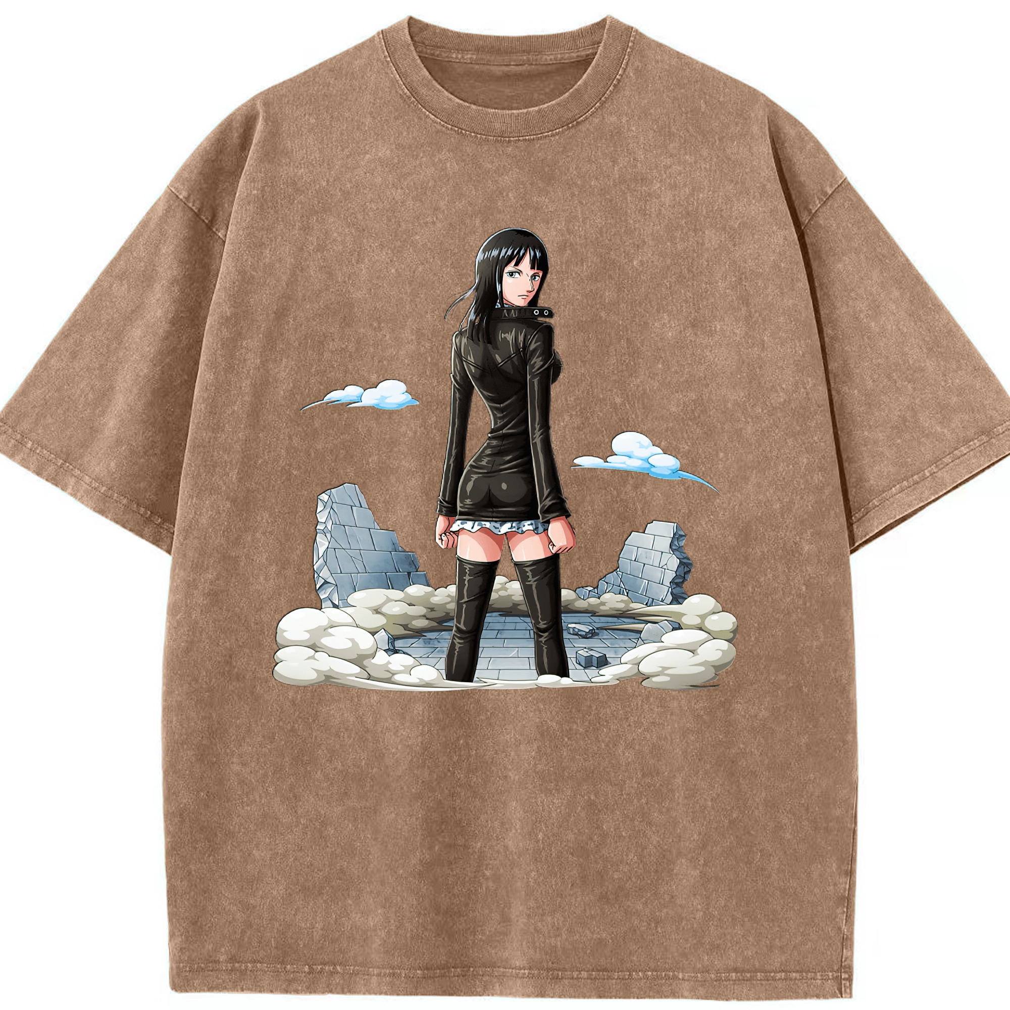 ワンピース ニコ・ロビン ONE PIECE Nico Robin 綿100% ヴィンテージ風 半袖Tシャツ（フロントプリント）