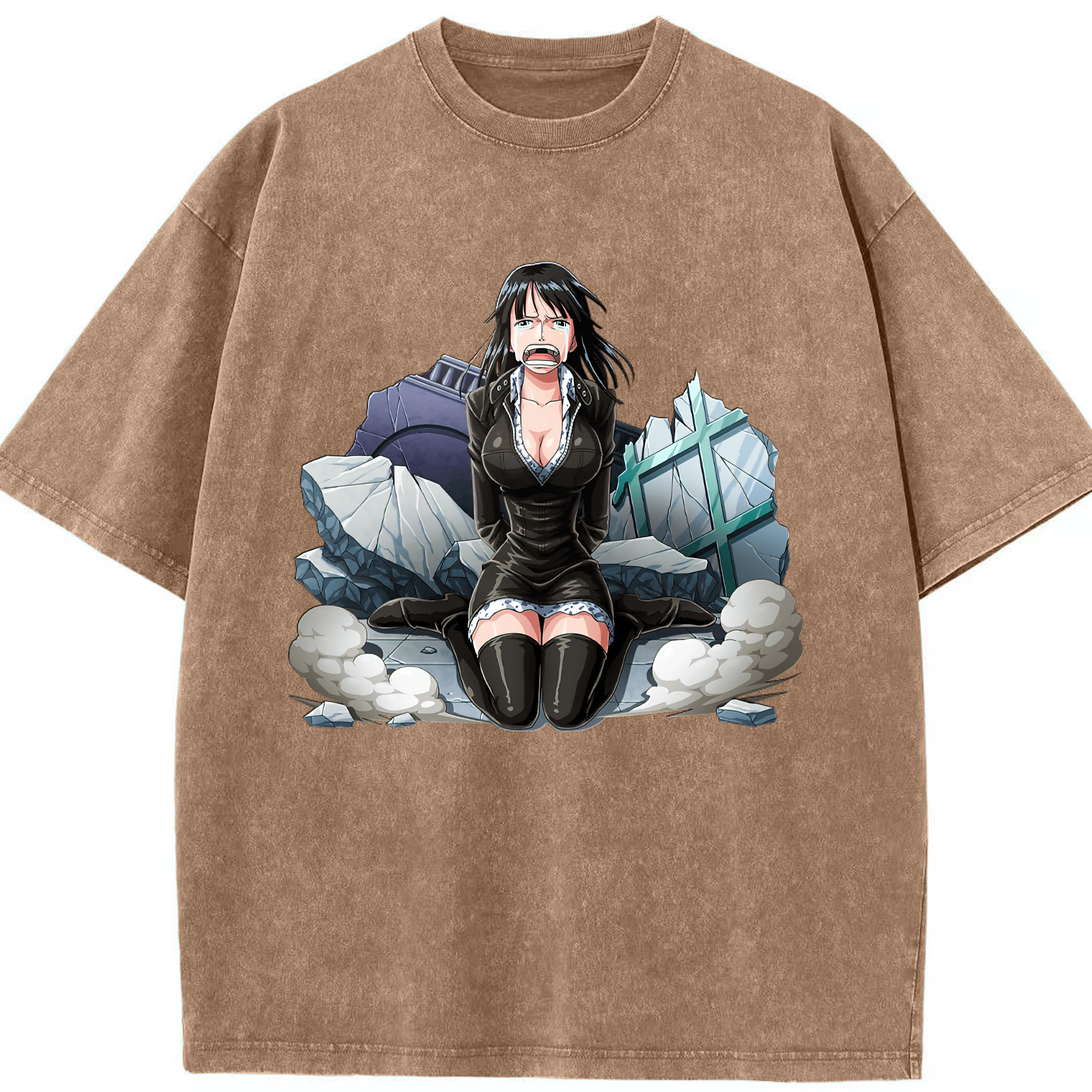ワンピース ニコ・ロビン ONE PIECE Nico Robin 綿100% ヴィンテージ風 半袖Tシャツ（フロントプリント）