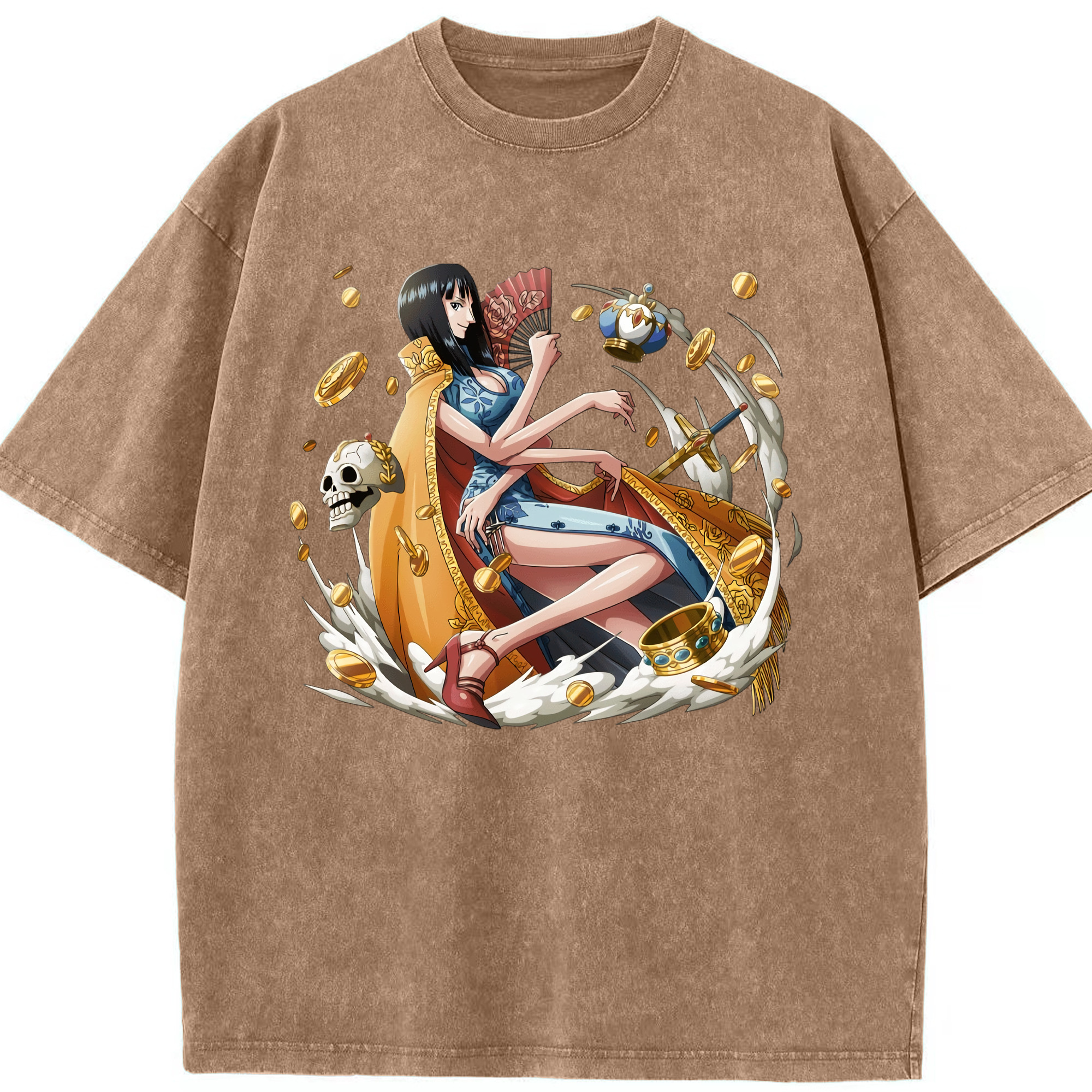 ワンピース ニコ・ロビン ONE PIECE Nico Robin 綿100% ヴィンテージ風 半袖Tシャツ（フロントプリント）