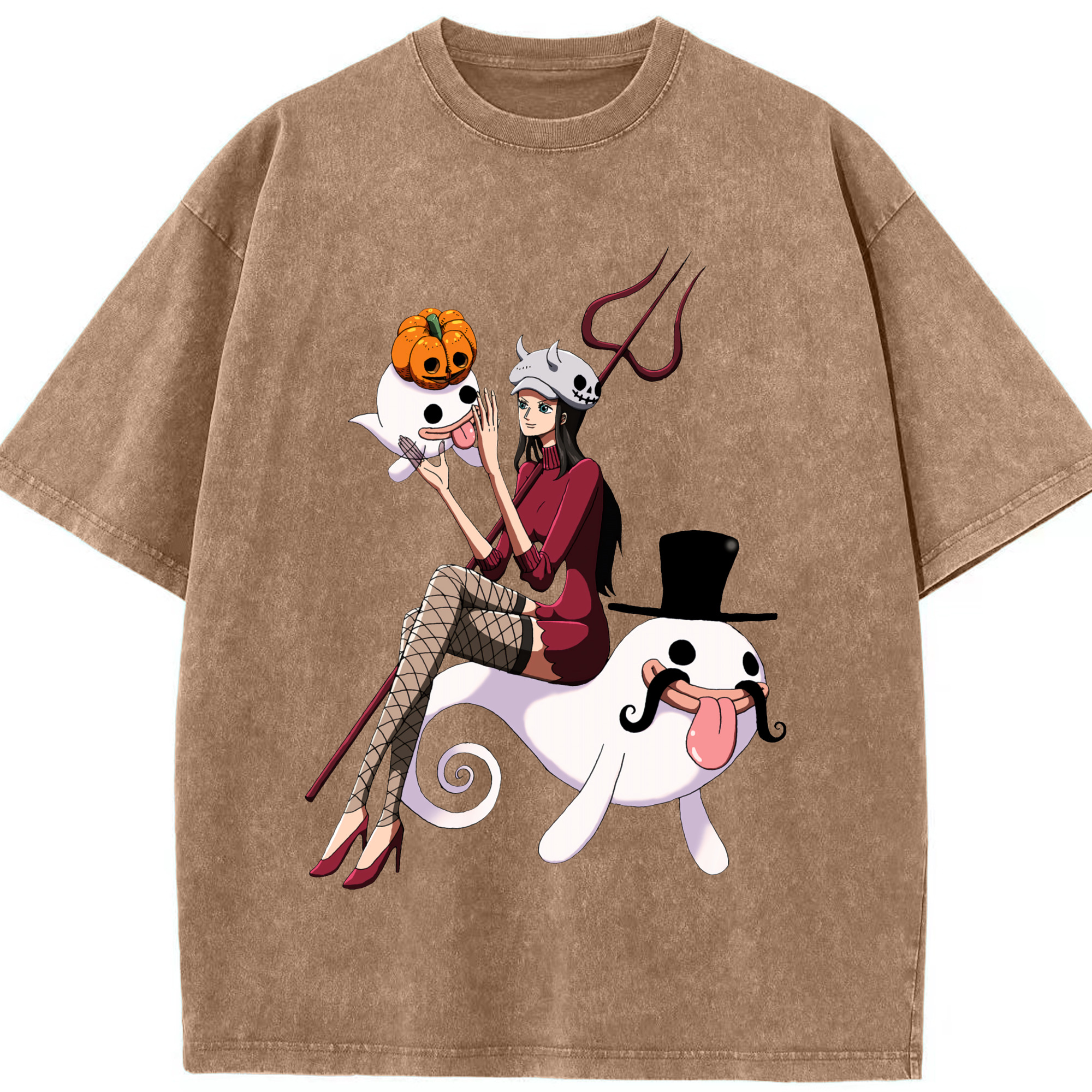 ワンピース ニコ・ロビン ONE PIECE Nico Robin 綿100% ヴィンテージ風 半袖Tシャツ（フロントプリント）