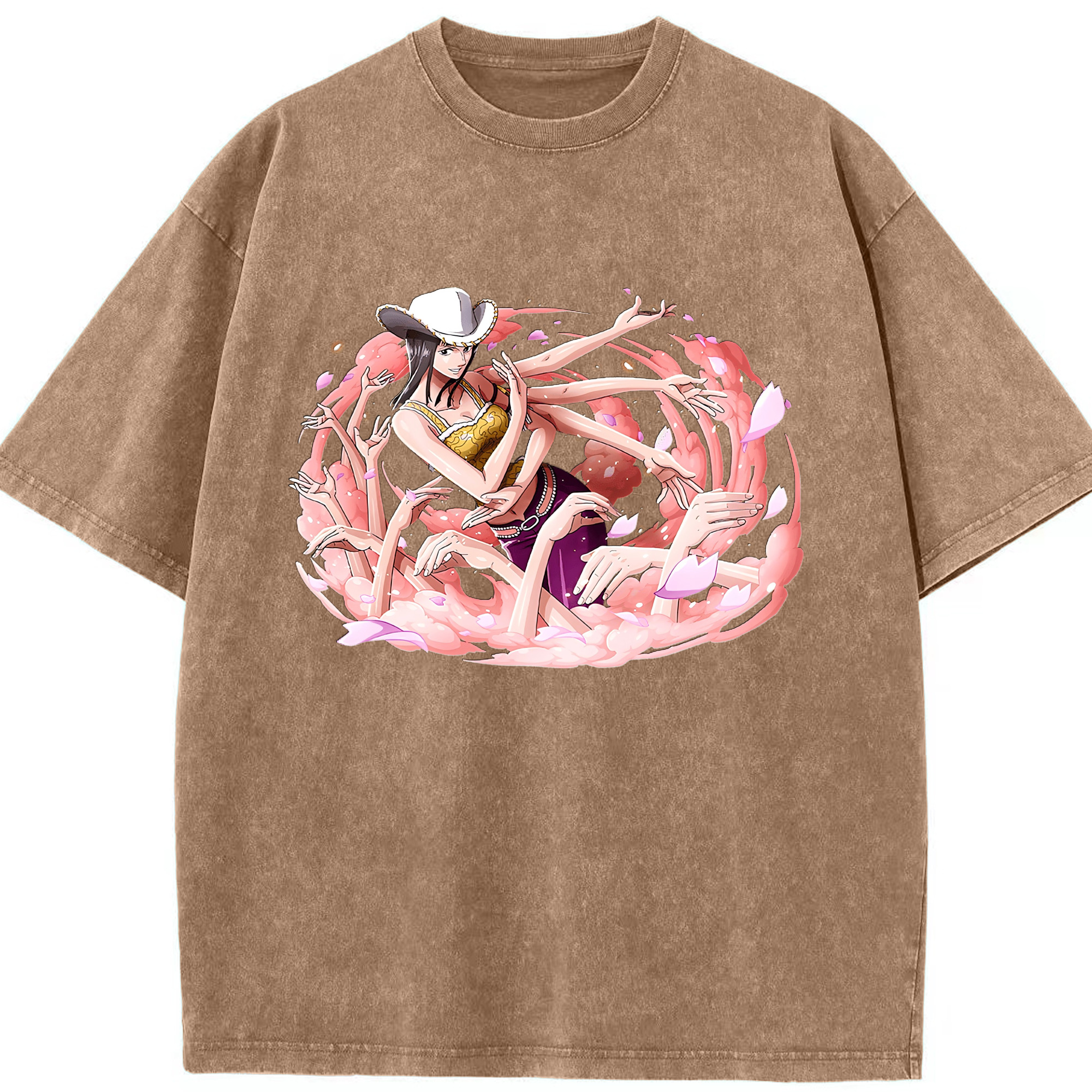 ワンピース ニコ・ロビン ONE PIECE Nico Robin 綿100% ヴィンテージ風 半袖Tシャツ（フロントプリント）