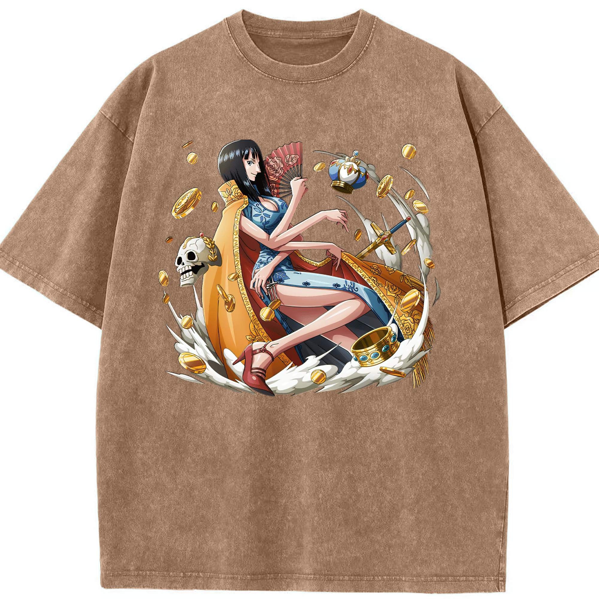 ワンピース ニコ・ロビン ONE PIECE Nico Robin 綿100% ヴィンテージ風 半袖Tシャツ（フロントプリント）