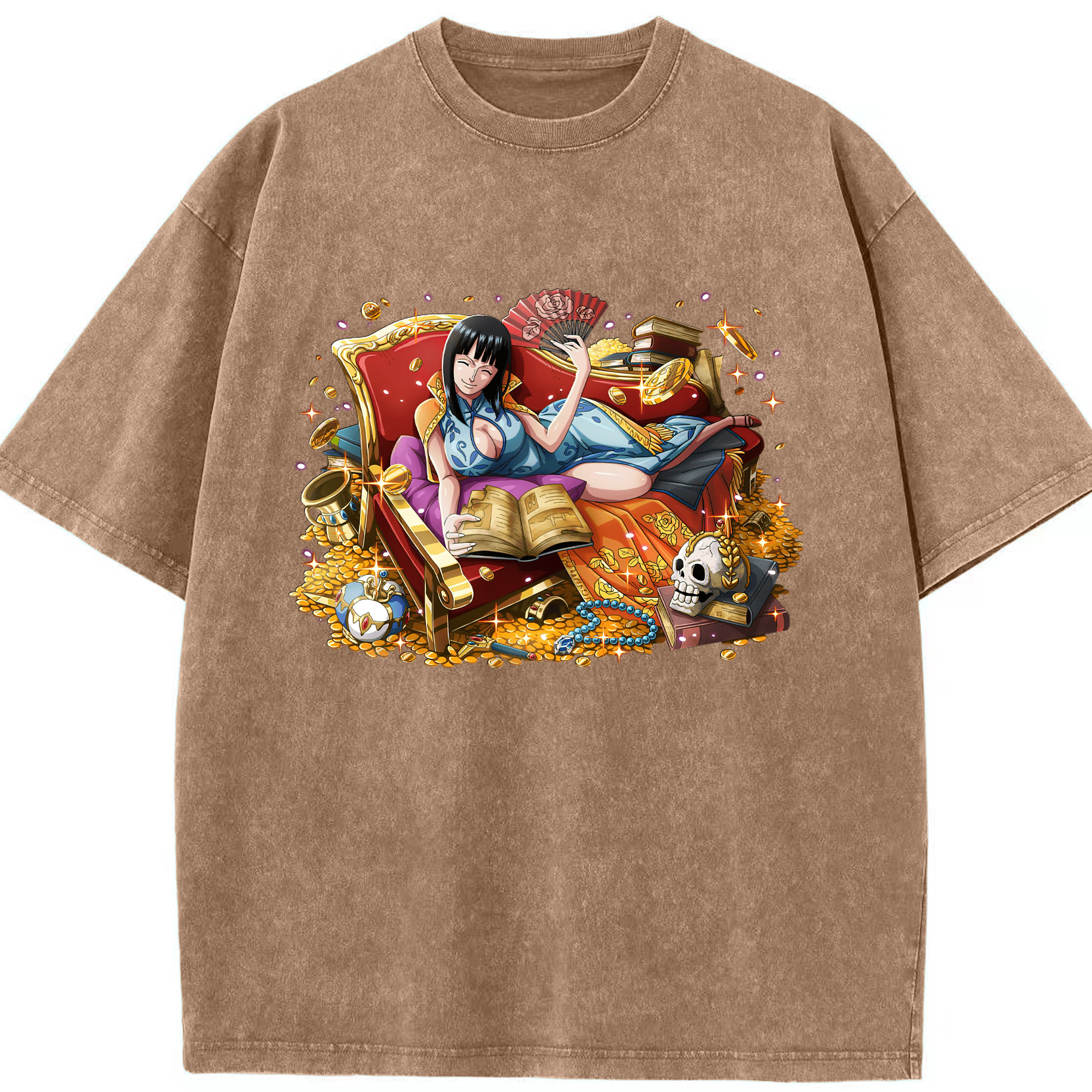 ワンピース ニコ・ロビン ONE PIECE Nico Robin 綿100% ヴィンテージ風 半袖Tシャツ（フロントプリント）