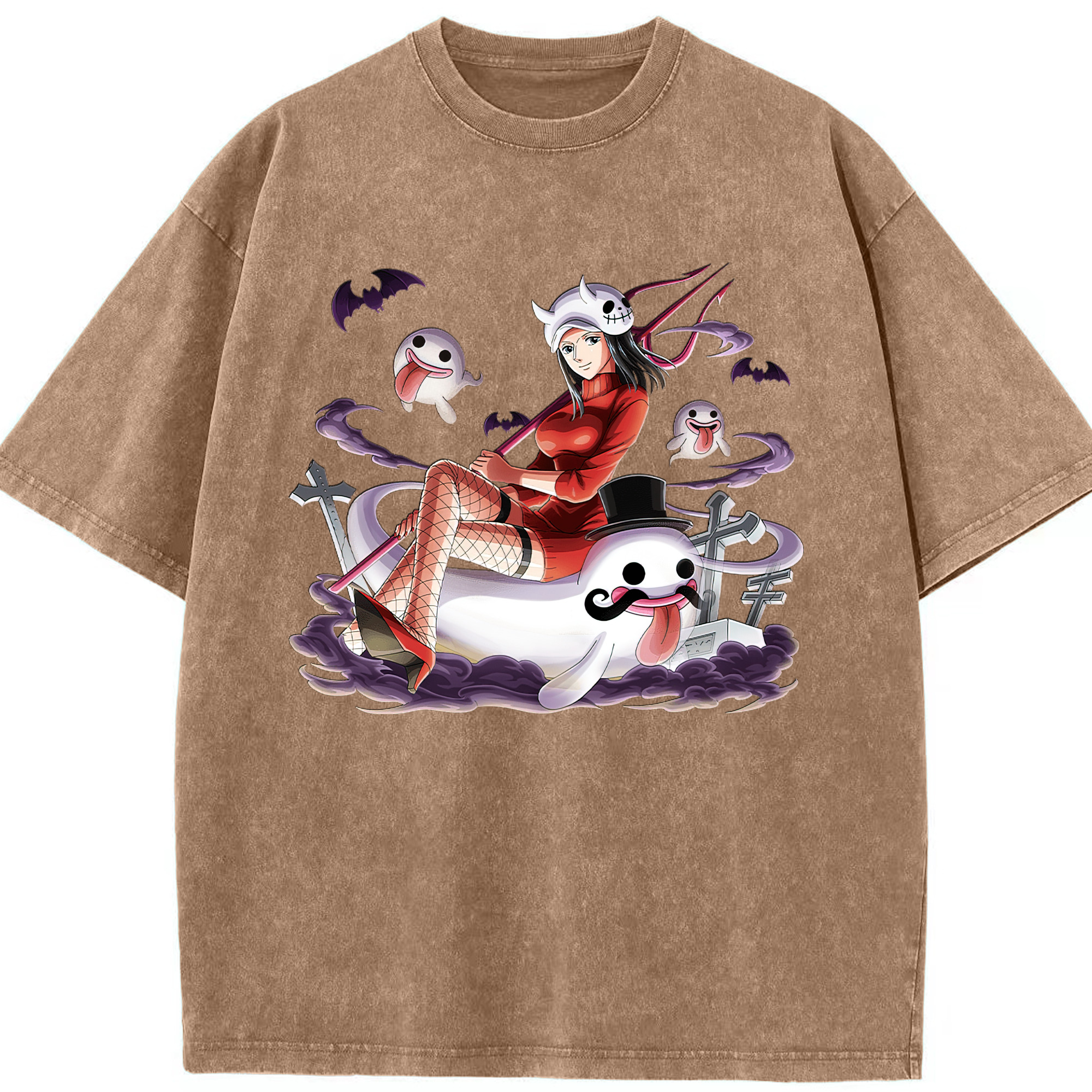 ワンピース ニコ・ロビン ONE PIECE Nico Robin 綿100% ヴィンテージ風 半袖Tシャツ（フロントプリント）