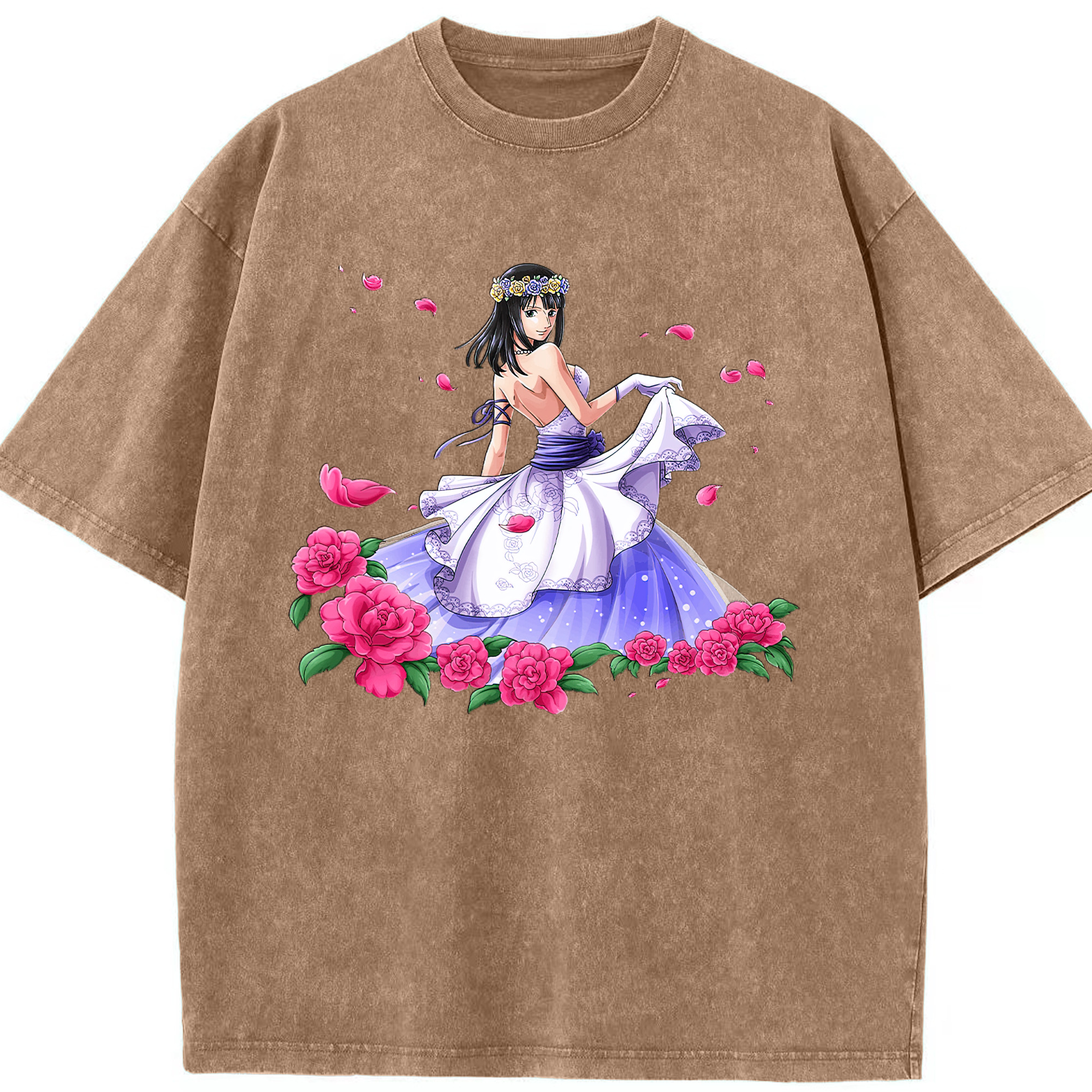 ワンピース ニコ・ロビン ONE PIECE Nico Robin 綿100% ヴィンテージ風 半袖Tシャツ（フロントプリント）
