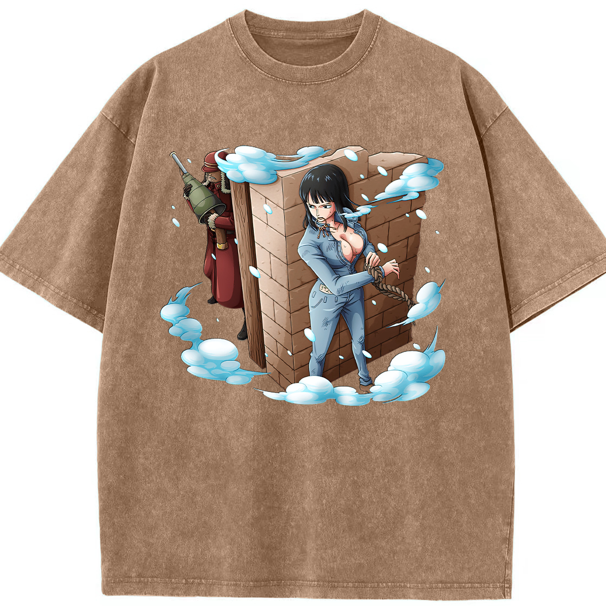 ワンピース ニコ・ロビン ONE PIECE Nico Robin 綿100% ヴィンテージ風 半袖Tシャツ（フロントプリント）