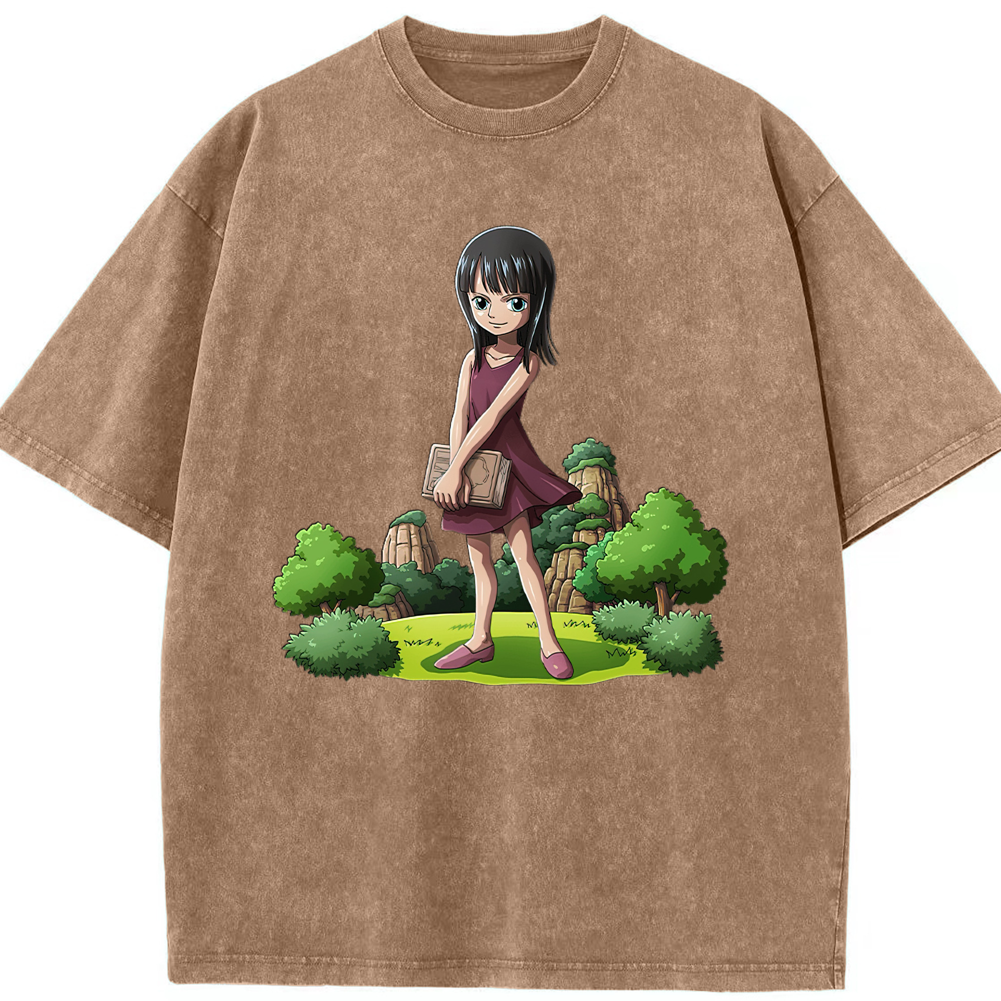 ワンピース ニコ・ロビン ONE PIECE Nico Robin 綿100% ヴィンテージ風 半袖Tシャツ（フロントプリント）