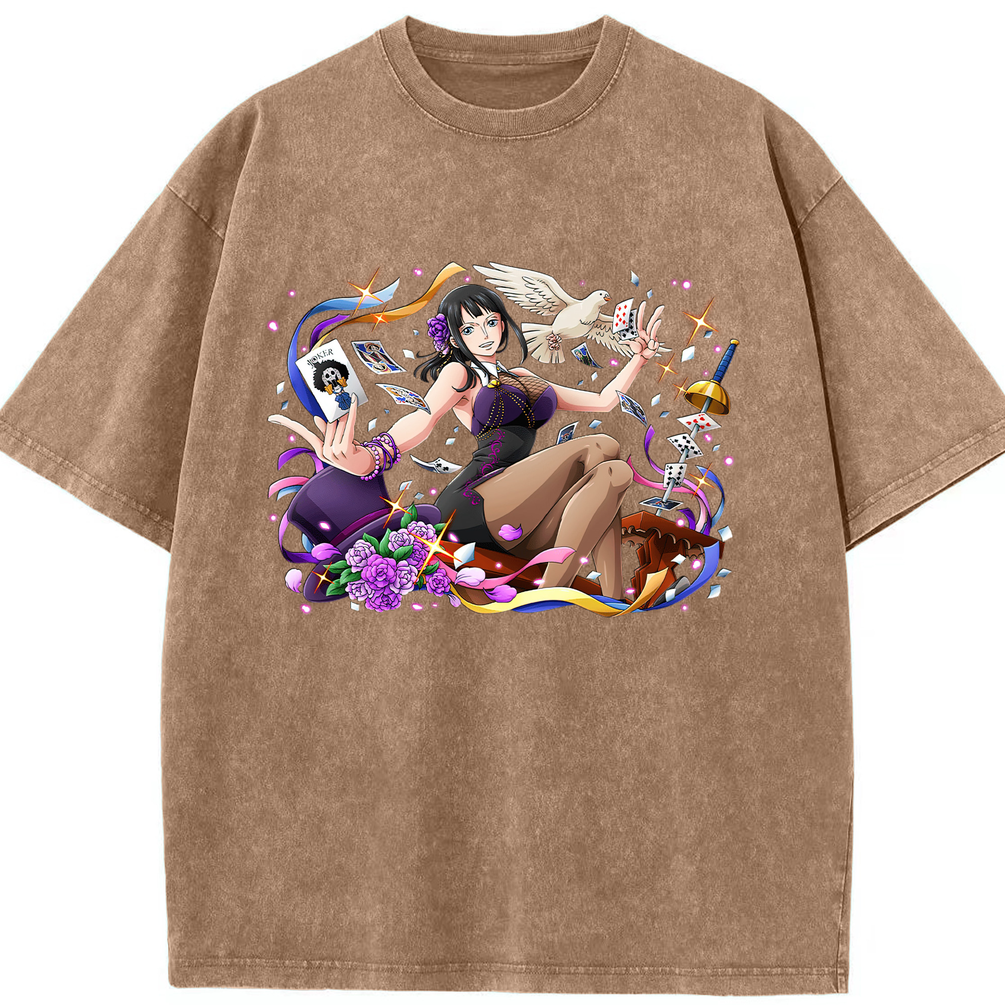 ワンピース ニコ・ロビン ONE PIECE Nico Robin 綿100% ヴィンテージ風 半袖Tシャツ（フロントプリント）