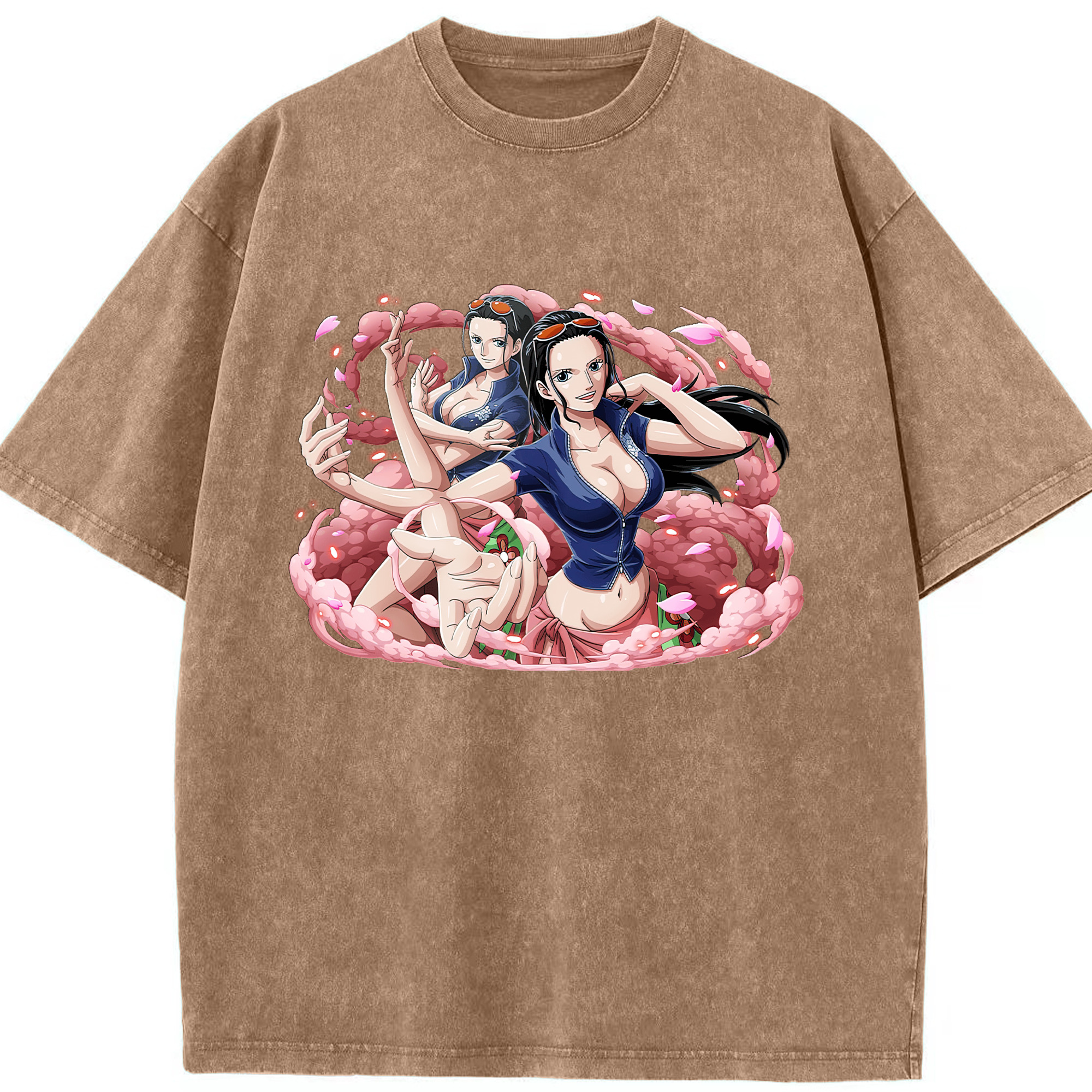 ワンピース ニコ・ロビン ONE PIECE Nico Robin 綿100% ヴィンテージ風 半袖Tシャツ（フロントプリント）