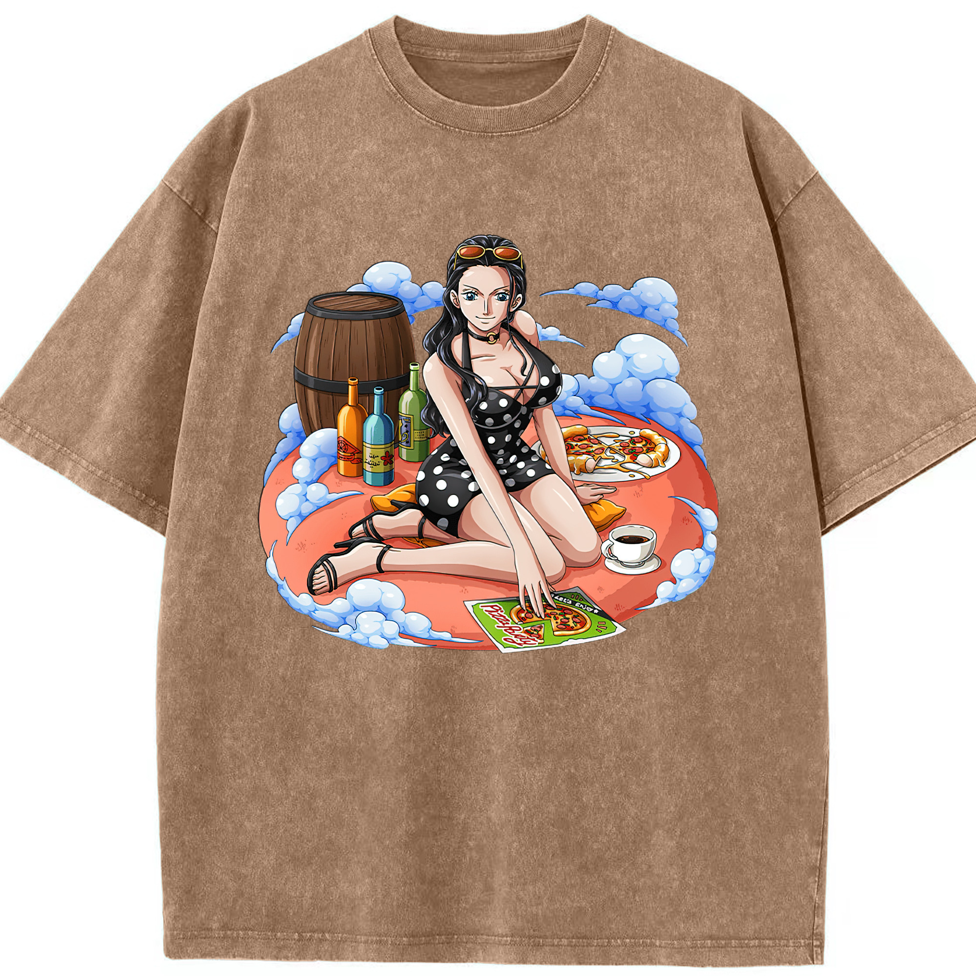 ワンピース ニコ・ロビン ONE PIECE Nico Robin 綿100% ヴィンテージ風 半袖Tシャツ（フロントプリント）