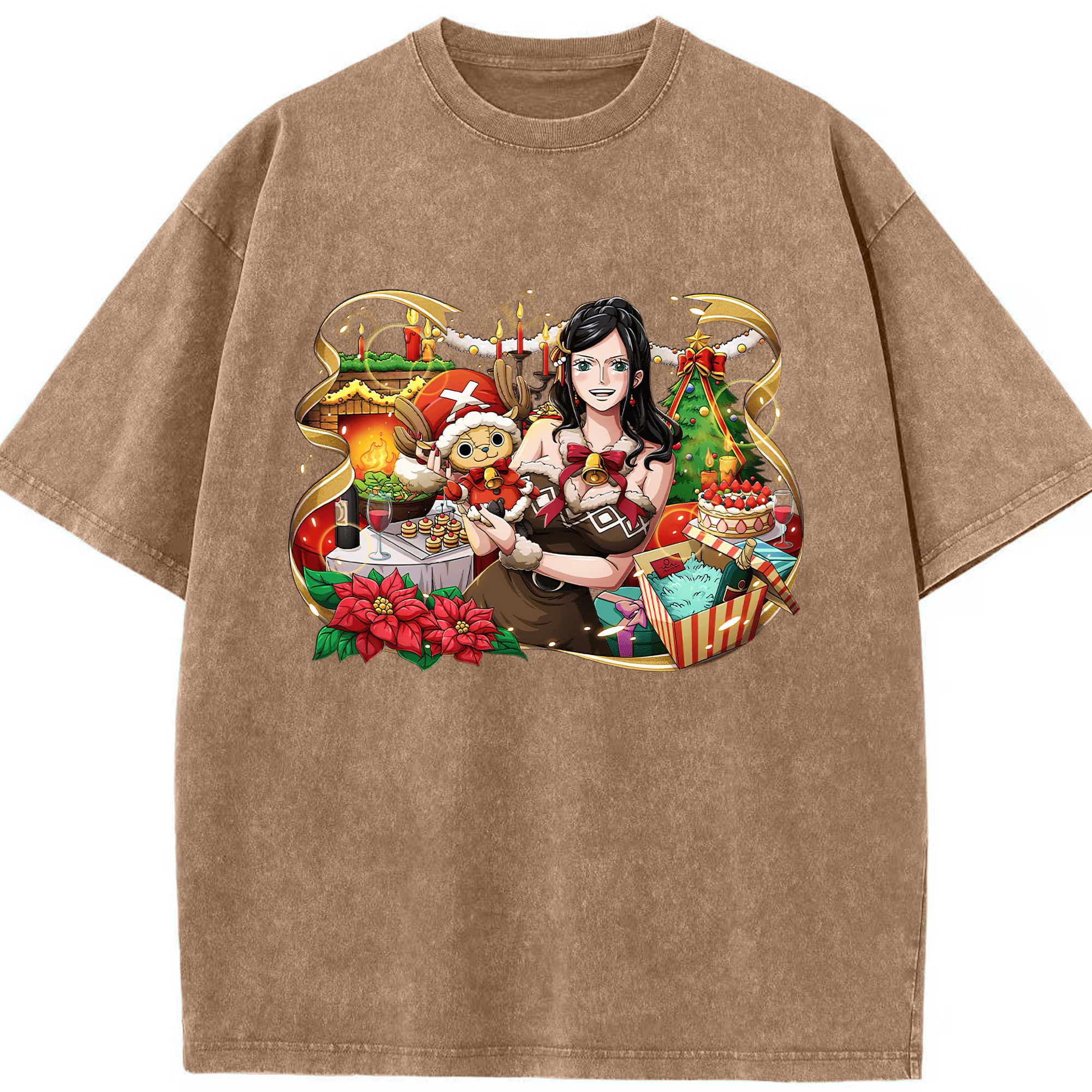ワンピース ニコ・ロビン ONE PIECE Nico Robin 綿100% ヴィンテージ風 半袖Tシャツ（フロントプリント）
