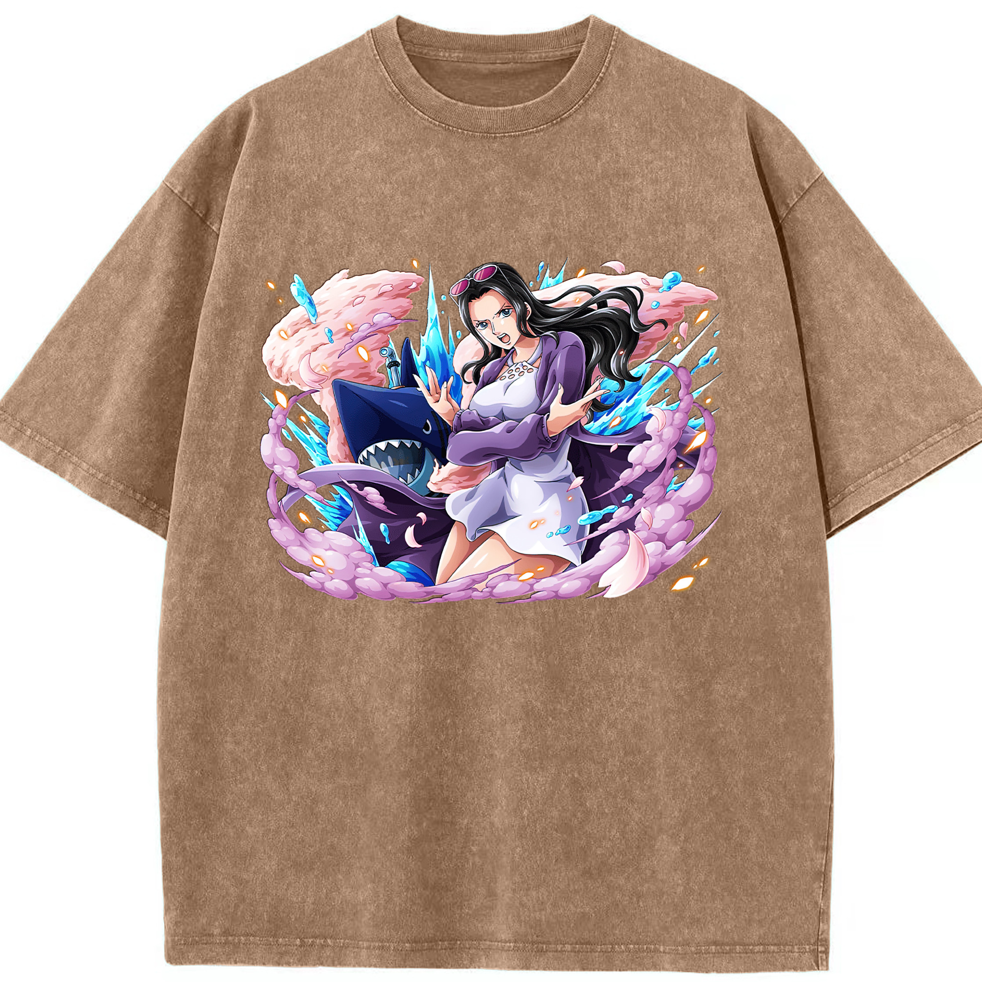 ワンピース ニコ・ロビン ONE PIECE Nico Robin 綿100% ヴィンテージ風 半袖Tシャツ（フロントプリント）