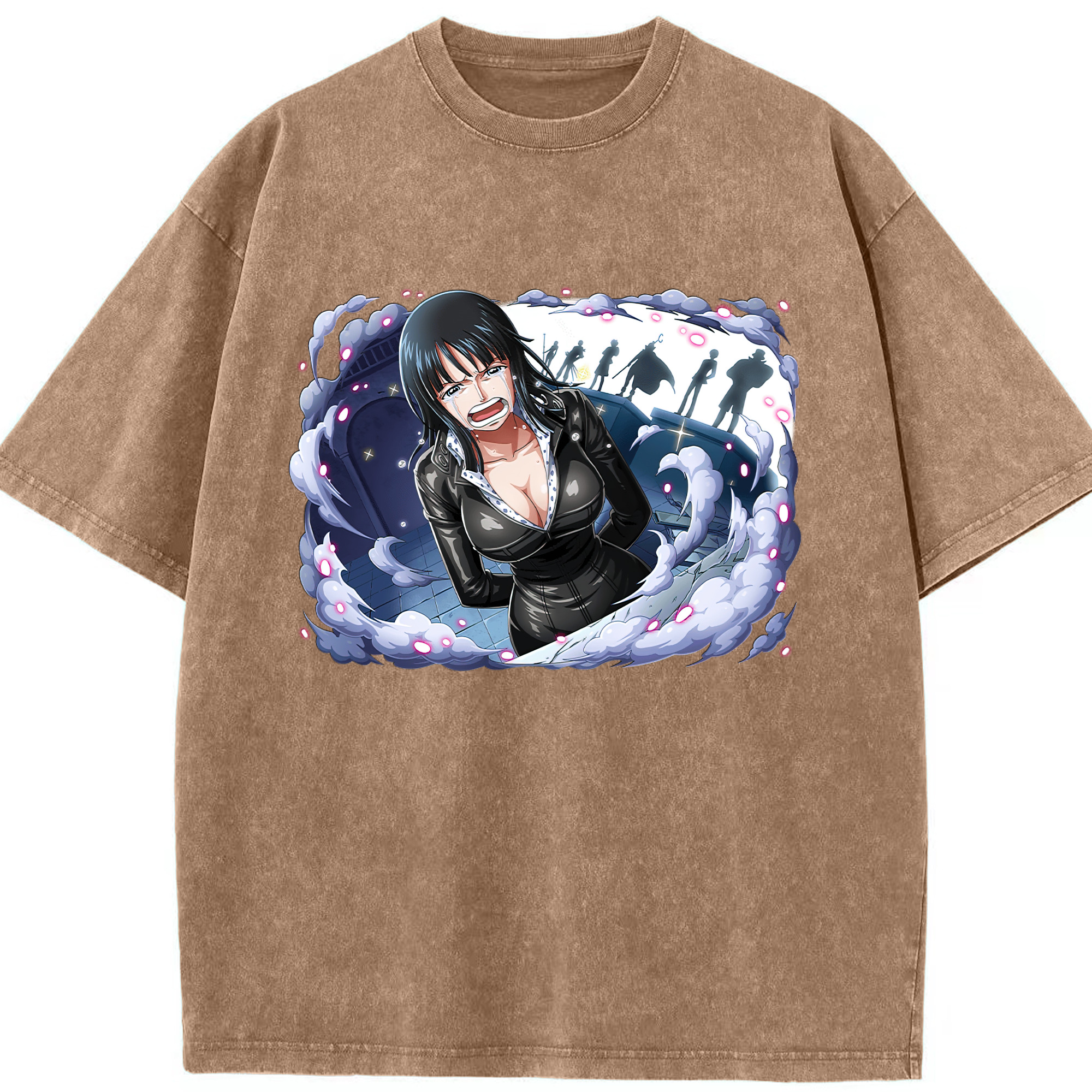 ワンピース ニコ・ロビン ONE PIECE Nico Robin 綿100% ヴィンテージ風 半袖Tシャツ（フロントプリント）