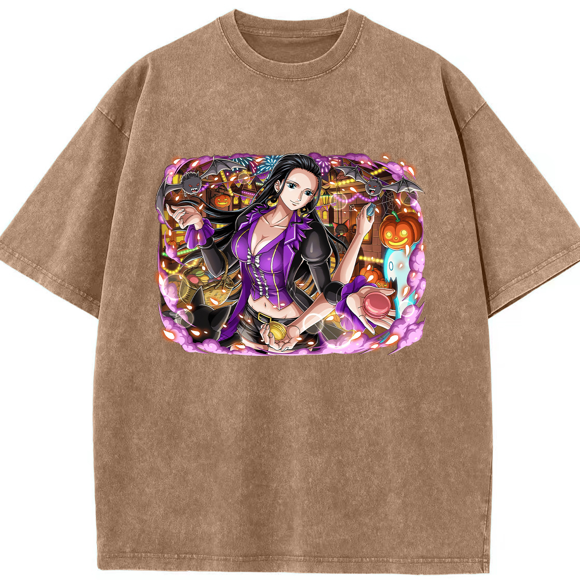 ワンピース ニコ・ロビン ONE PIECE Nico Robin 綿100% ヴィンテージ風 半袖Tシャツ（フロントプリント）