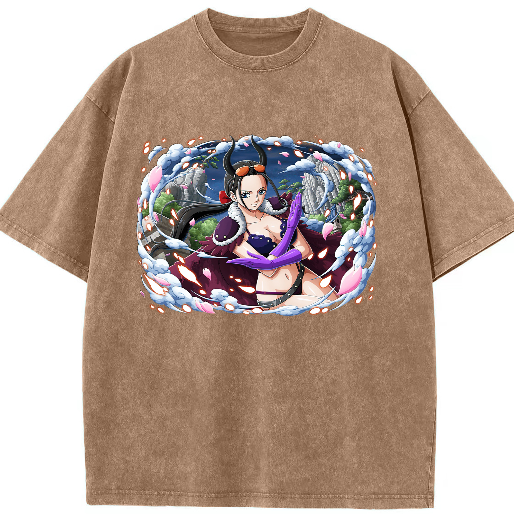 ワンピース ニコ・ロビン ONE PIECE Nico Robin 綿100% ヴィンテージ風 半袖Tシャツ（フロントプリント）