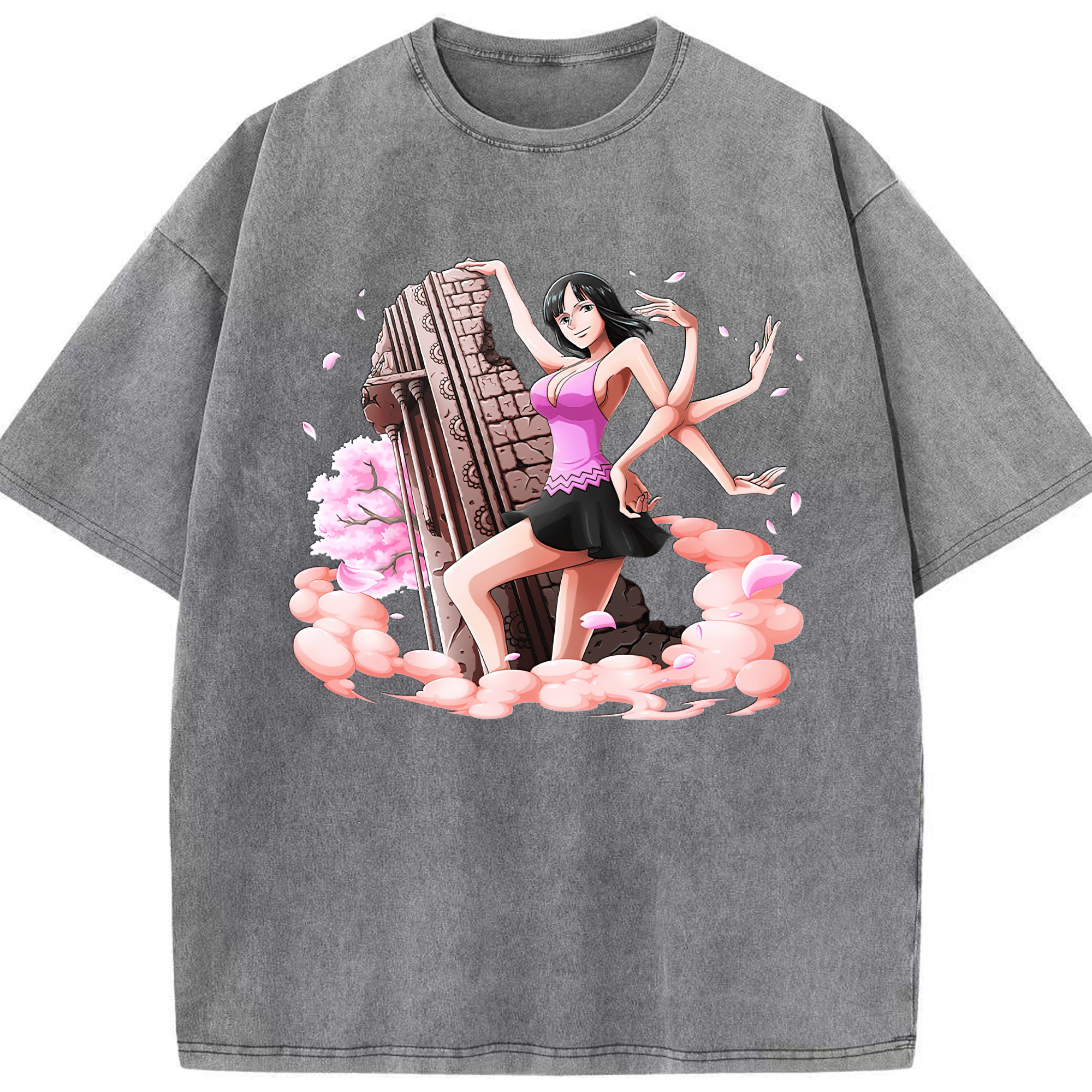 ワンピース ニコ・ロビン ONE PIECE Nico Robin 綿100% ヴィンテージ風 半袖Tシャツ（フロントプリント）