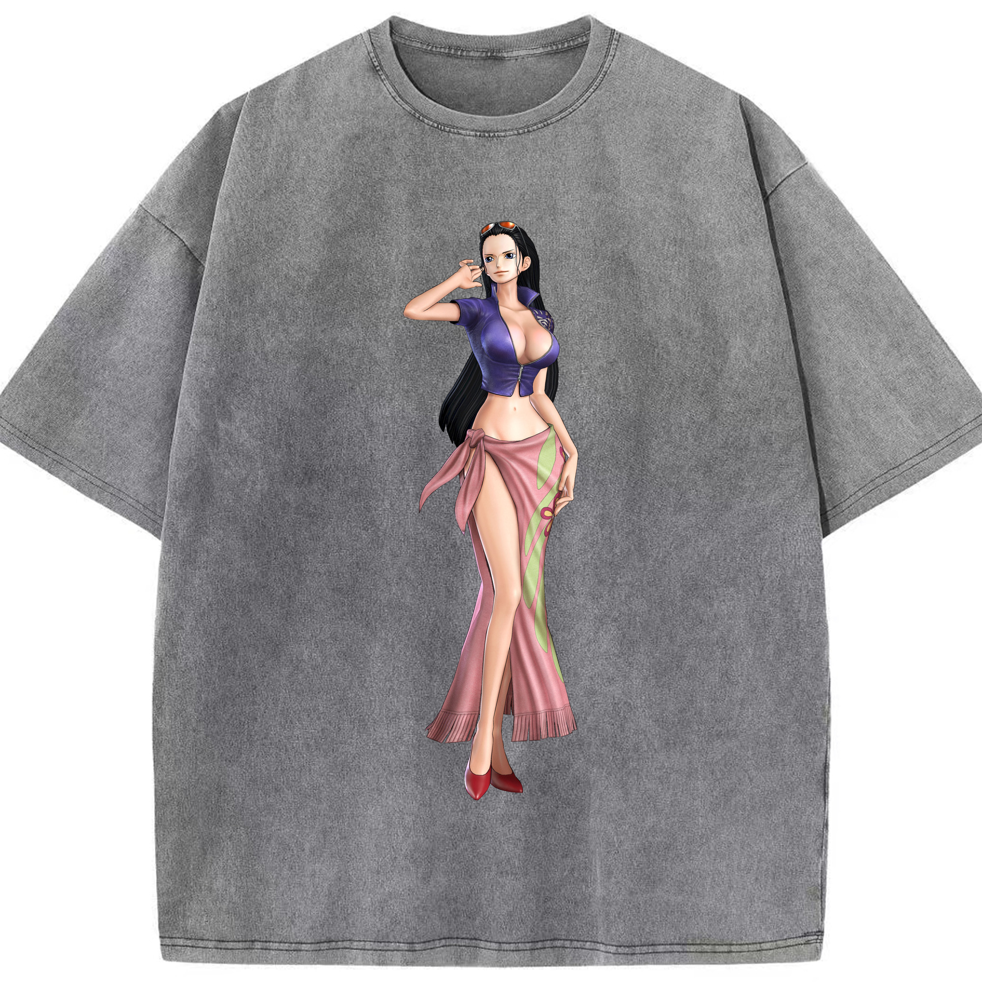 ワンピース ニコ・ロビン ONE PIECE Nico Robin 綿100% ヴィンテージ風 半袖Tシャツ（フロントプリント）