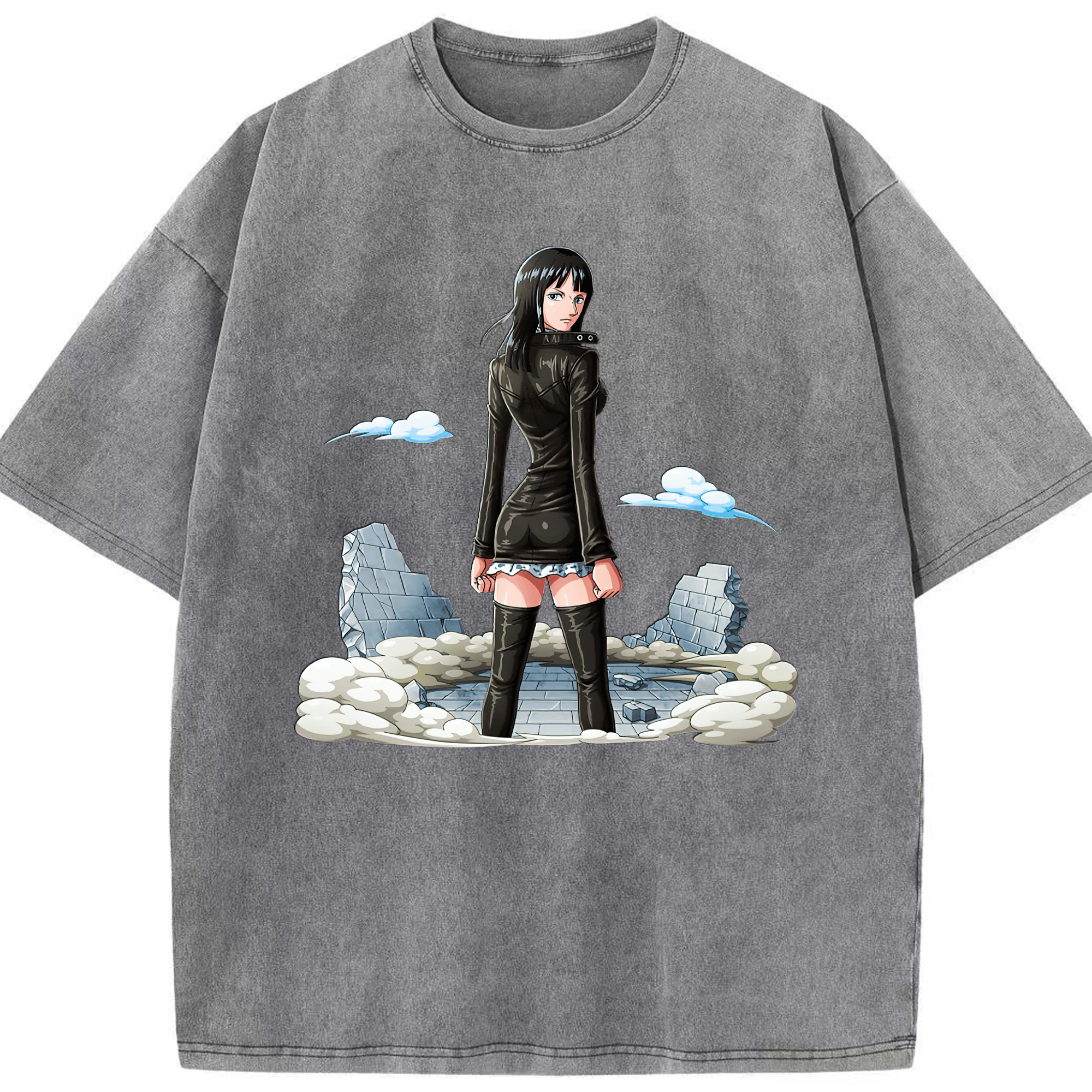 ワンピース ニコ・ロビン ONE PIECE Nico Robin 綿100% ヴィンテージ風 半袖Tシャツ（フロントプリント）