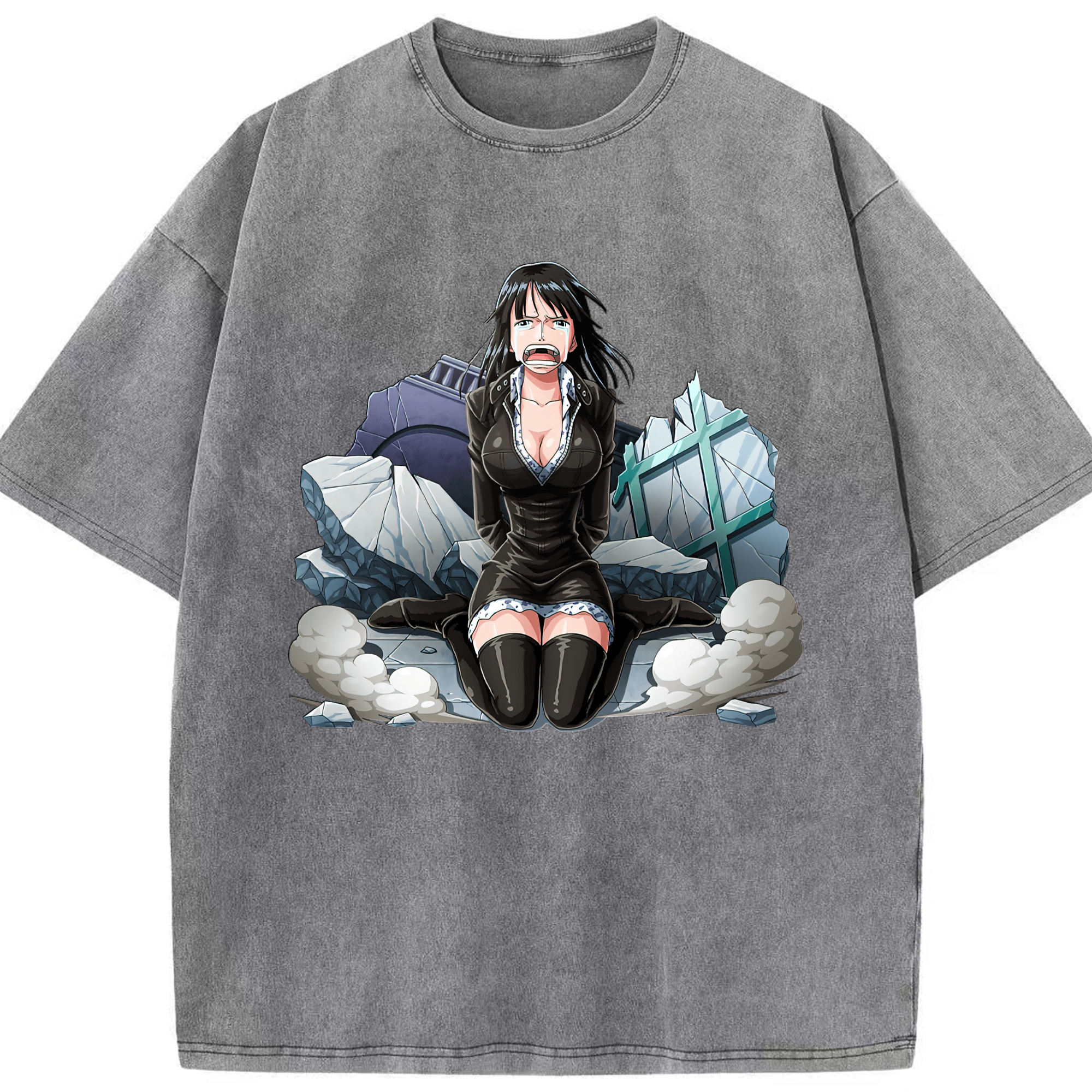 ワンピース ニコ・ロビン ONE PIECE Nico Robin 綿100% ヴィンテージ風 半袖Tシャツ（フロントプリント）