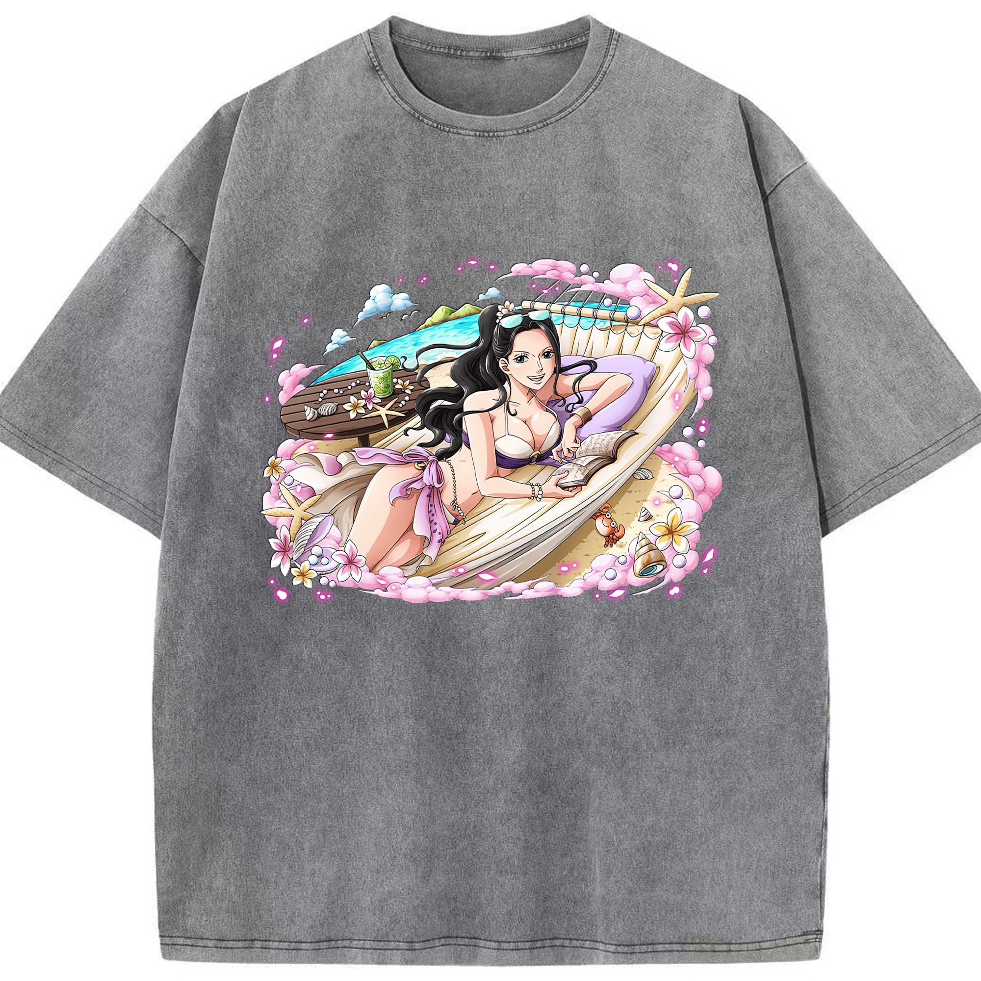 ワンピース ニコ・ロビン ONE PIECE Nico Robin 綿100% ヴィンテージ風 半袖Tシャツ（フロントプリント）