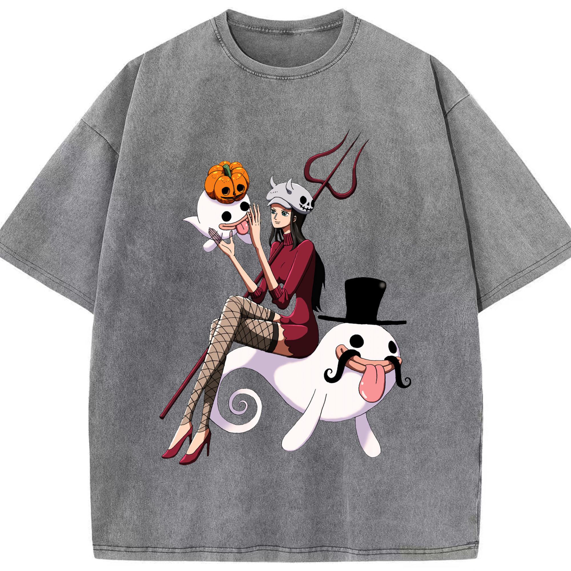 ワンピース ニコ・ロビン ONE PIECE Nico Robin 綿100% ヴィンテージ風 半袖Tシャツ（フロントプリント）
