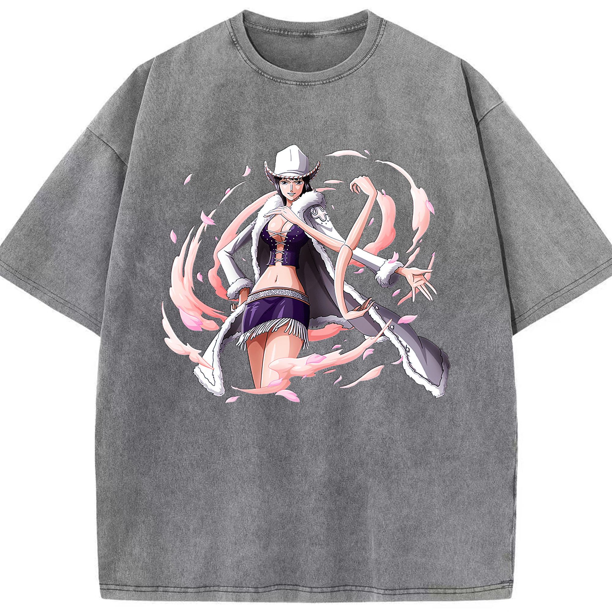 ワンピース ニコ・ロビン ONE PIECE Nico Robin 綿100% ヴィンテージ風 半袖Tシャツ（フロントプリント）