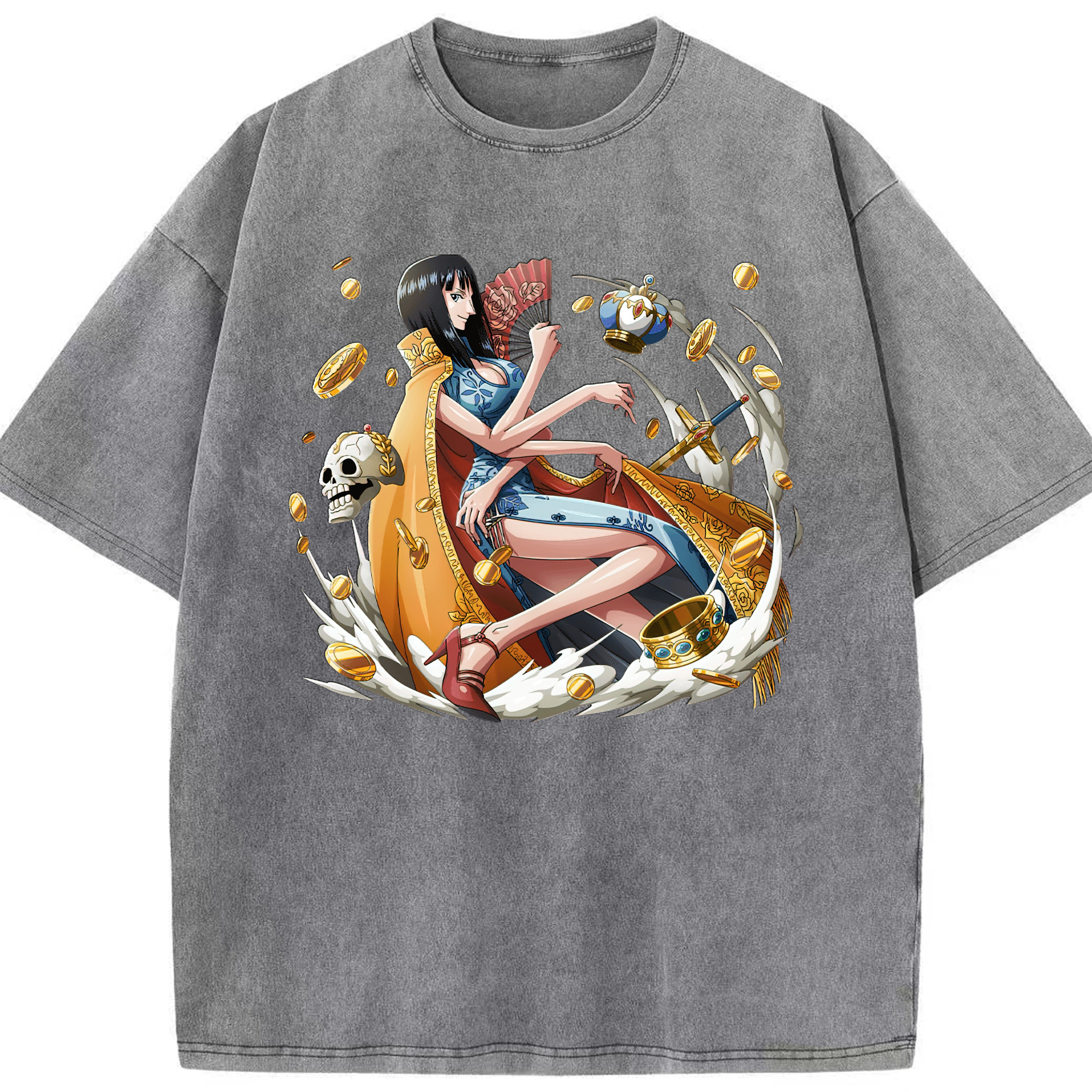 ワンピース ニコ・ロビン ONE PIECE Nico Robin 綿100% ヴィンテージ風 半袖Tシャツ（フロントプリント）