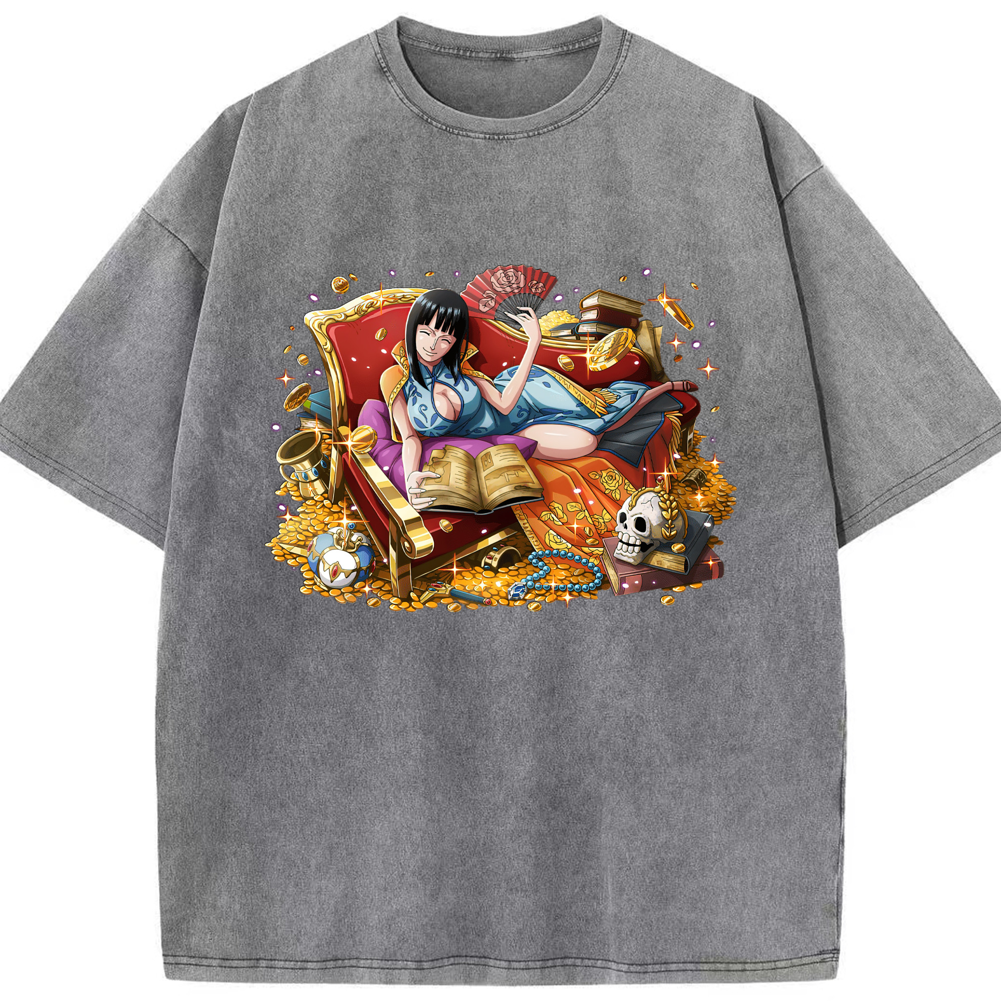 ワンピース ニコ・ロビン ONE PIECE Nico Robin 綿100% ヴィンテージ風 半袖Tシャツ（フロントプリント）