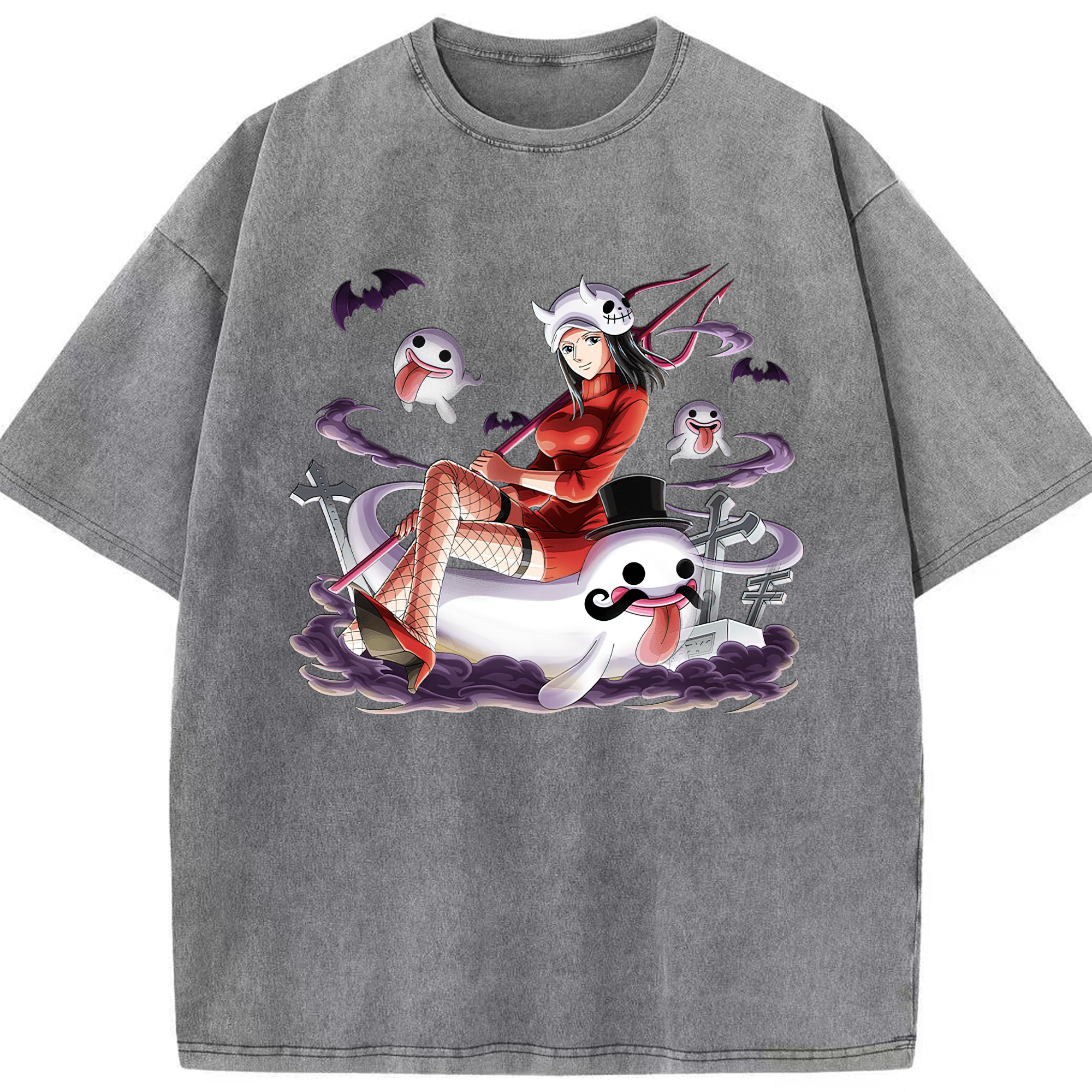 ワンピース ニコ・ロビン ONE PIECE Nico Robin 綿100% ヴィンテージ風 半袖Tシャツ（フロントプリント）